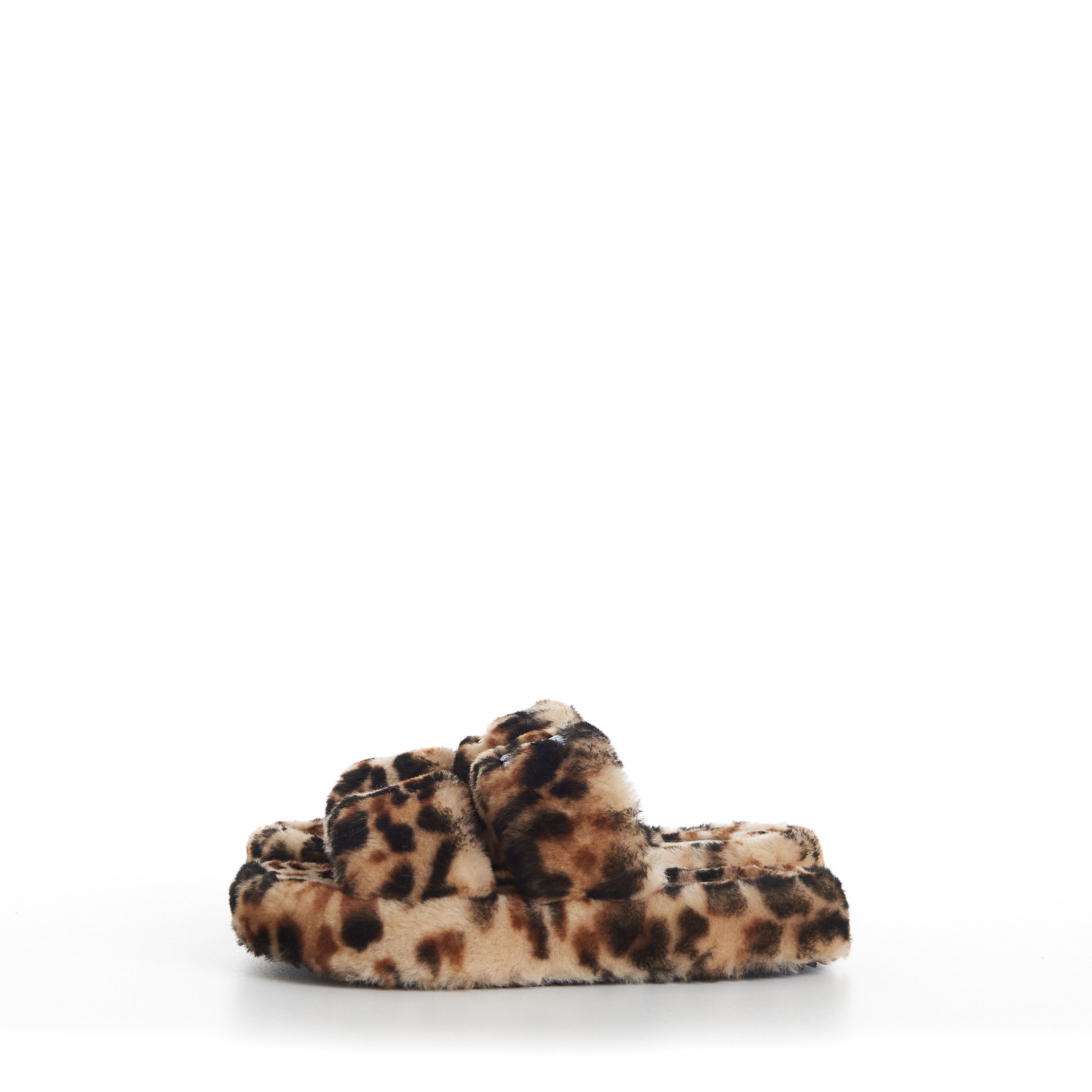 Celine Shearling Fur Slide Sandals - Leopard Pattern Size US 8.5 / IT 38.5 - 5 Thumbnail