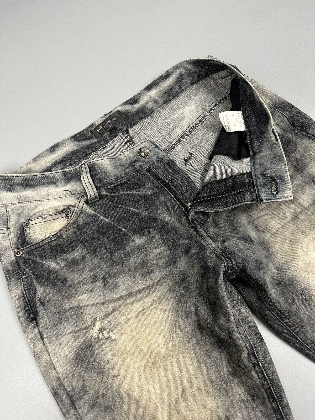 In The Attic × Seditionaries 🔥Rare🔥In The Attic Homme Distressed Smoke Denim Size US 33 - 10 Thumbnail
