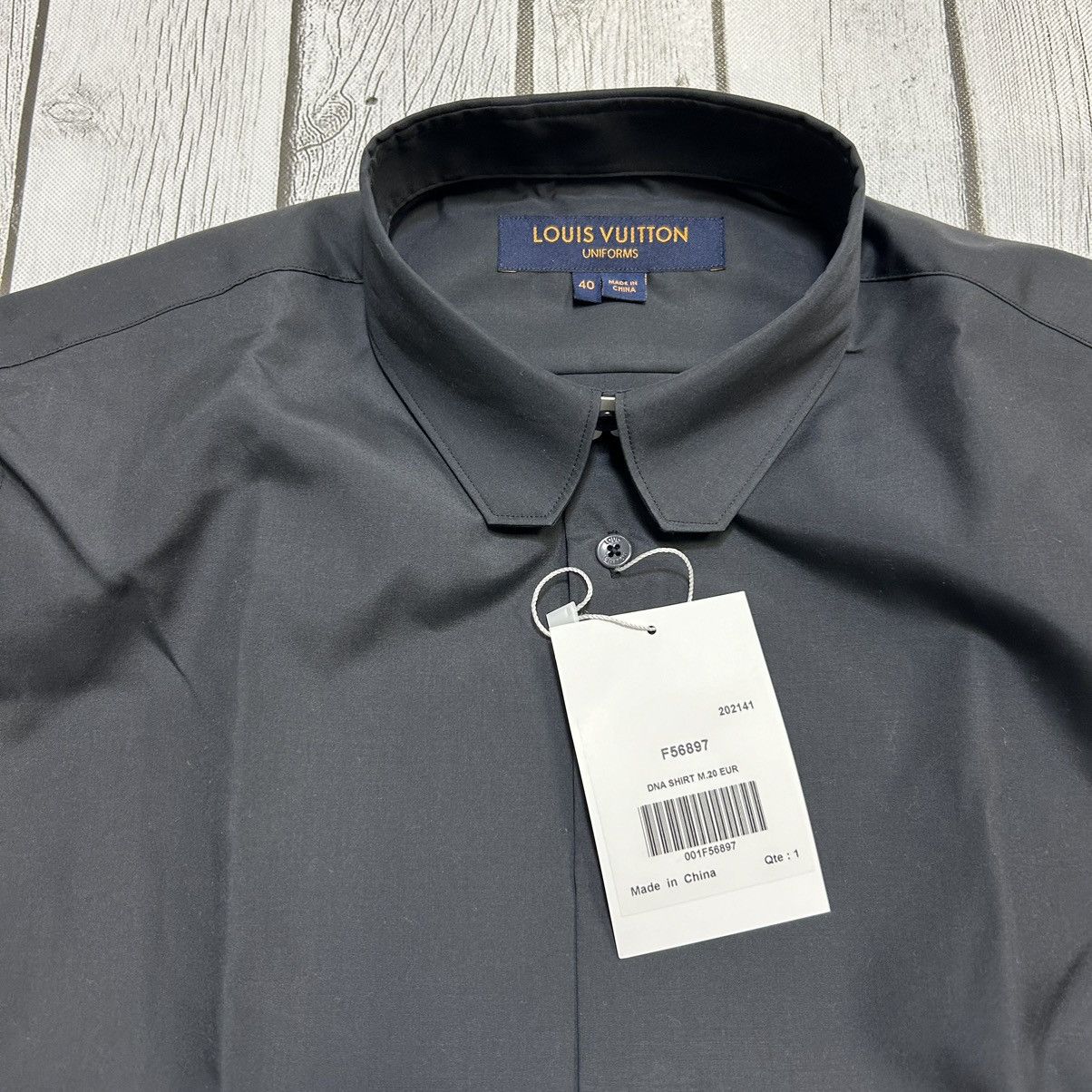 image of 2005 Louis Vuitton Uniforms Dna Collared Shirt in Grey, Men's (Size Medium)