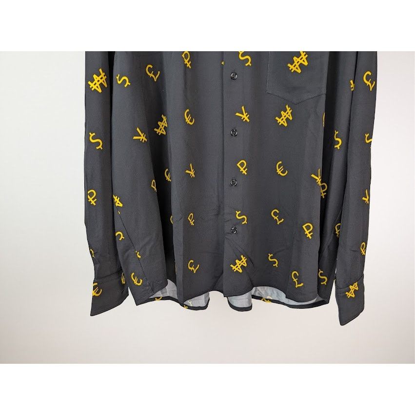 Vetements o1rshd1 Currency Print Button Up Shirt in Black Size US L / EU 52-54 / 3 - 4 Thumbnail