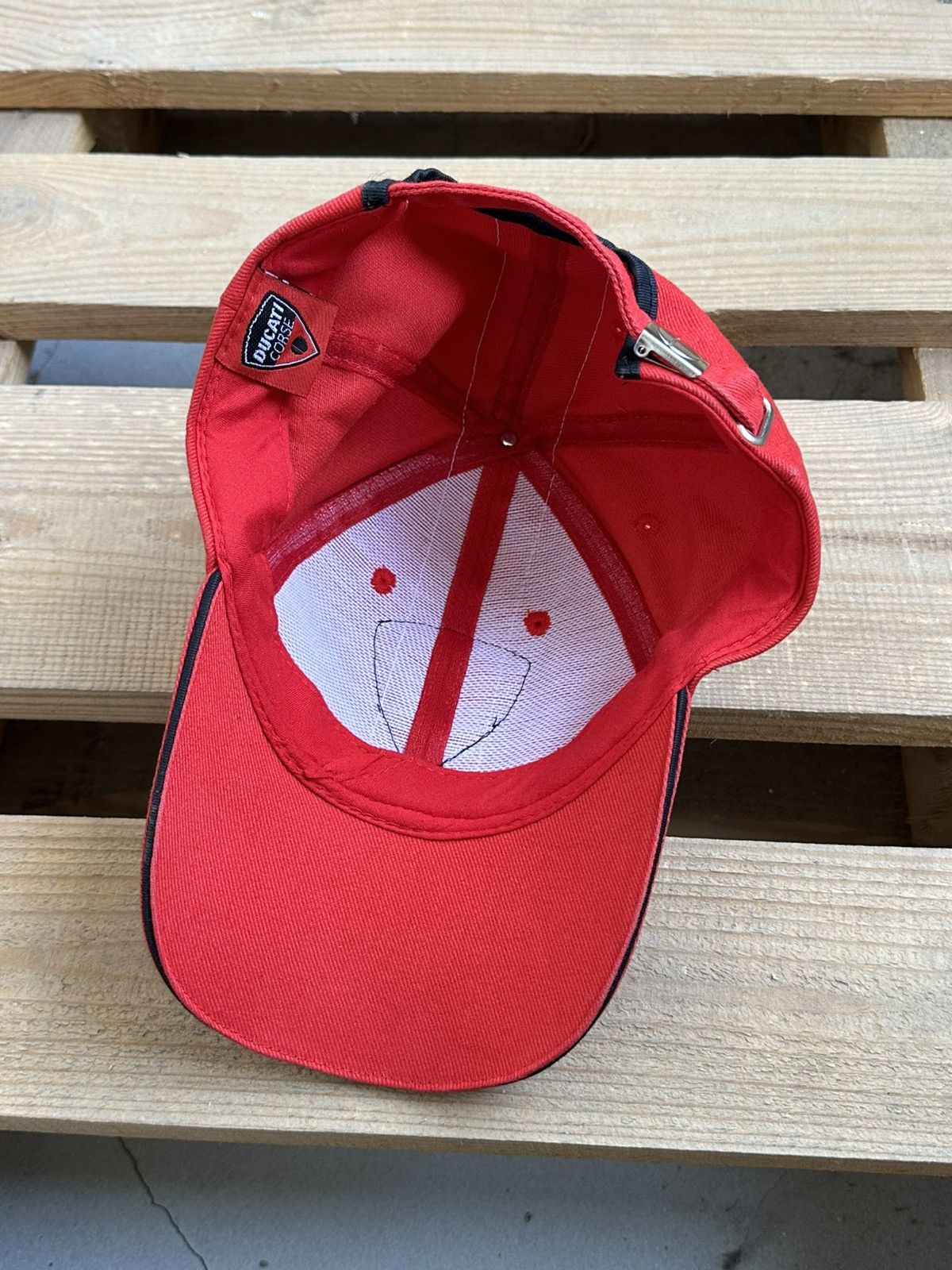 Ducati Vintage Ducati Corse Logo Stripped Red Signature Cap Size ONE SIZE - 8 Thumbnail
