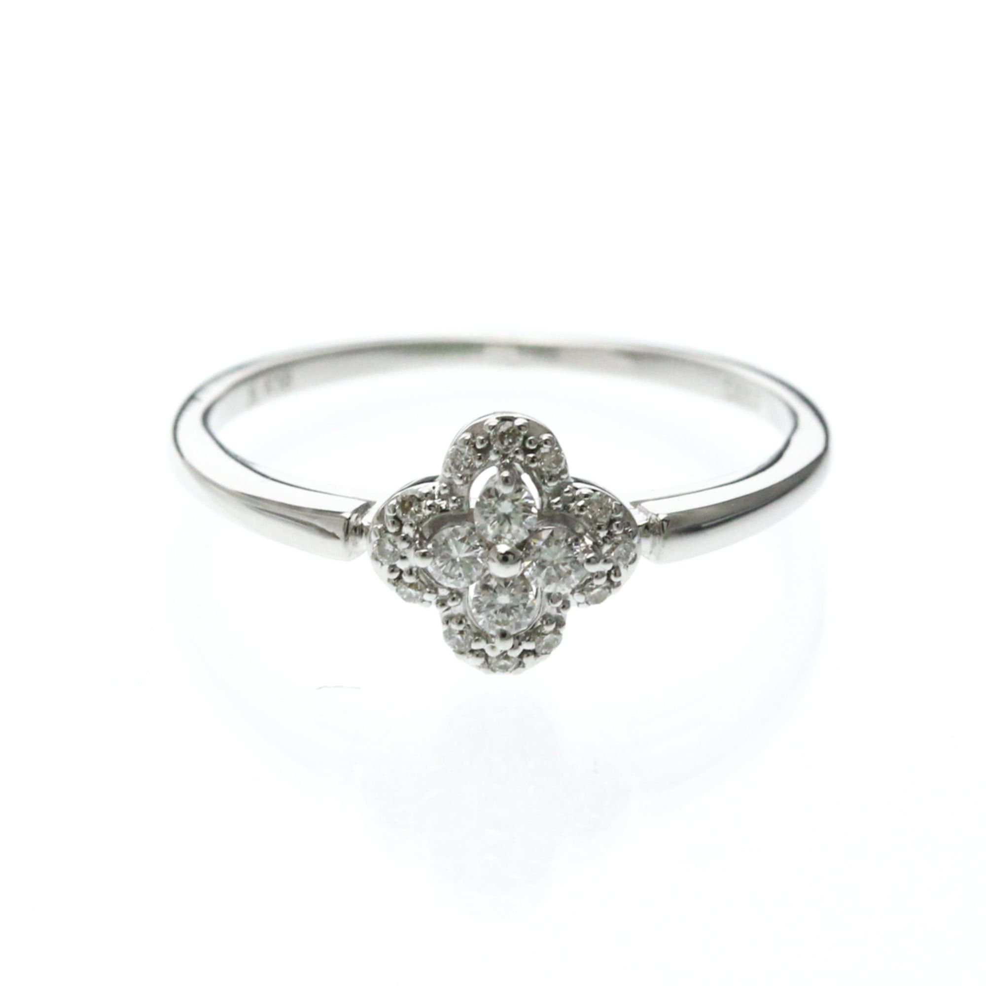 Other Vendome Aoyama Clover Diamond Ring White Gold (18K) Fashion Diamond Band Ring Silver Size ONE SIZE - 1 Thumbnail