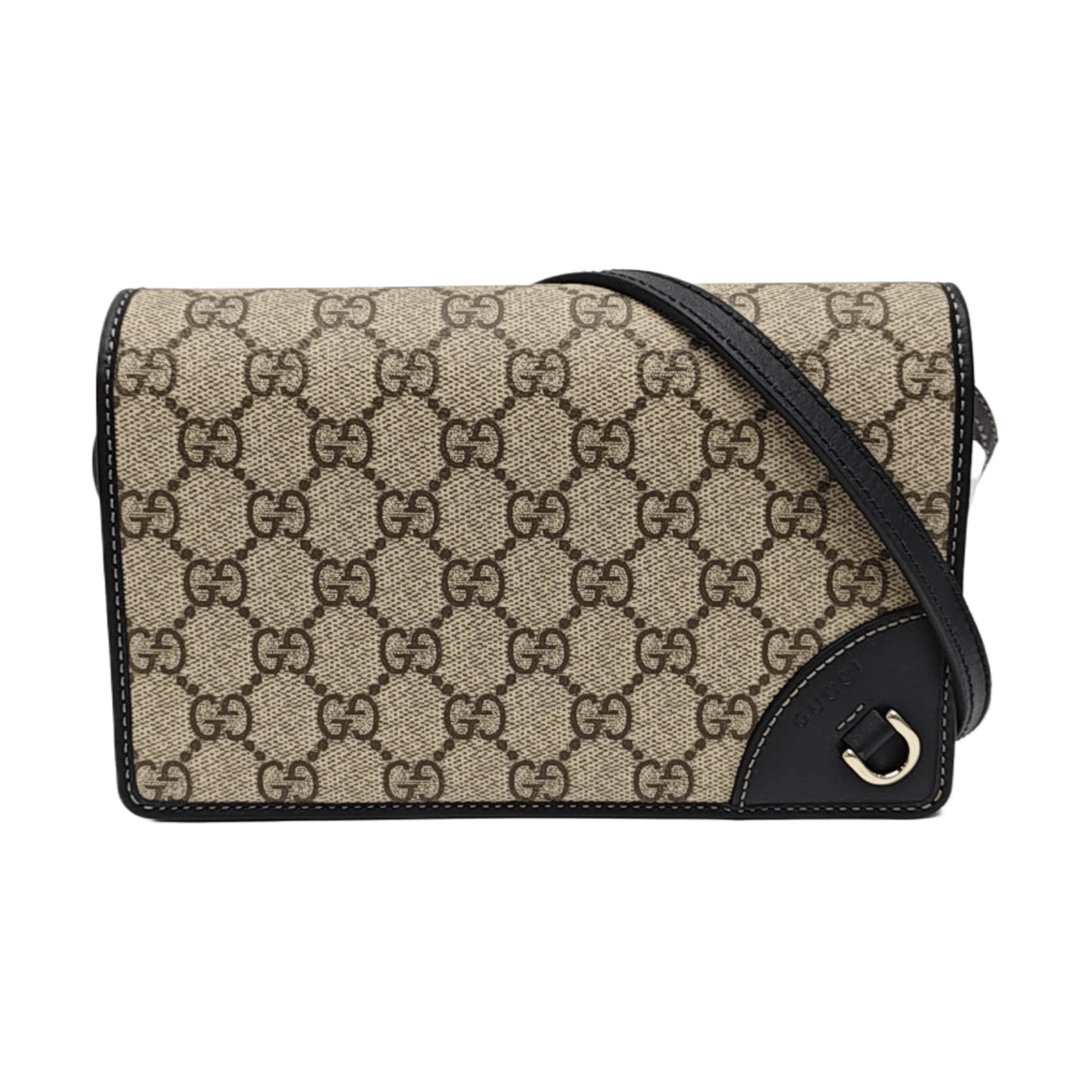 Gucci Gucci GG Emblem Coated Canvas Crossbody Bag ONE SIZE Size ONE SIZE - 1 Thumbnail