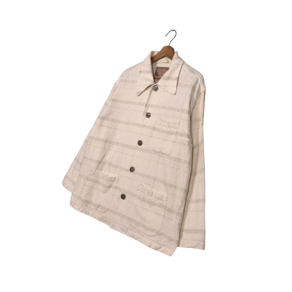 45rpm 📌Vintage Chore Jacket Button Striped Design Milagosta India Size US M / EU 48-50 / 2 - 3 Thumbnail