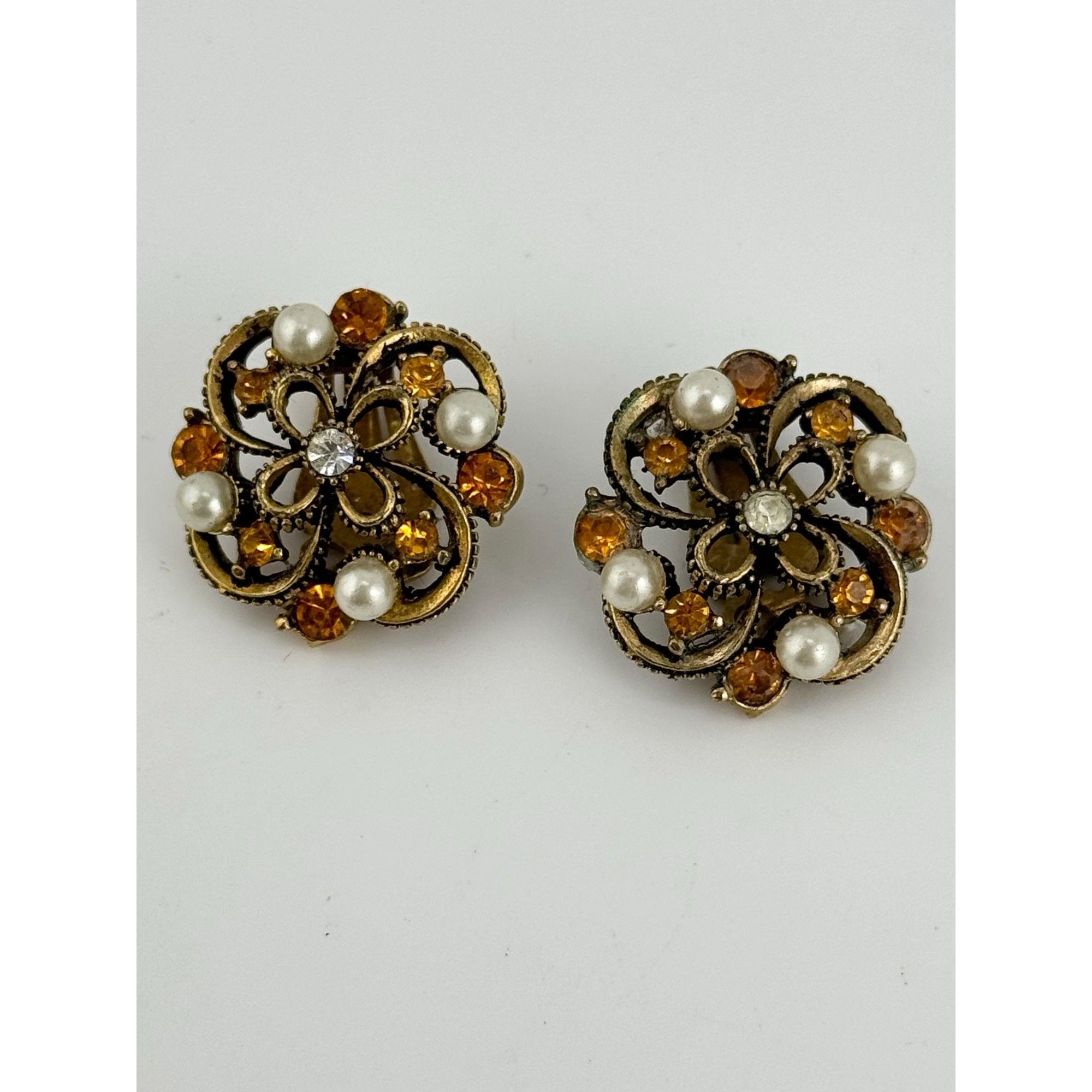 Vintage Vintage Lisner Rhinestone Earrings Size ONE SIZE - 2 Thumbnail