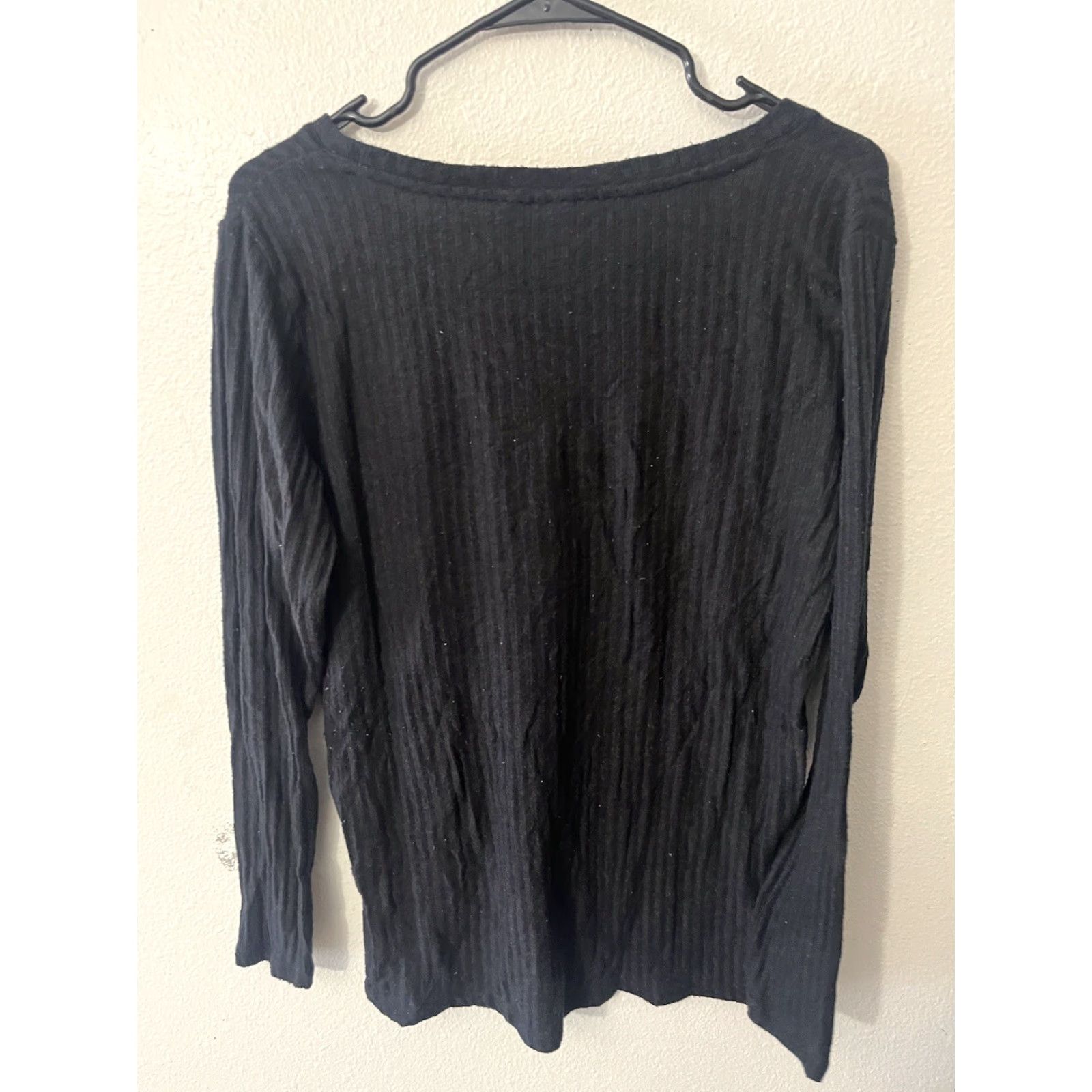 Gap VINTAGE Gap Black Ribbed Sweater Shirt Women Long Sleeve V-Neck L Adult Womens Size L / US 10 / IT 46 - 2 Thumbnail