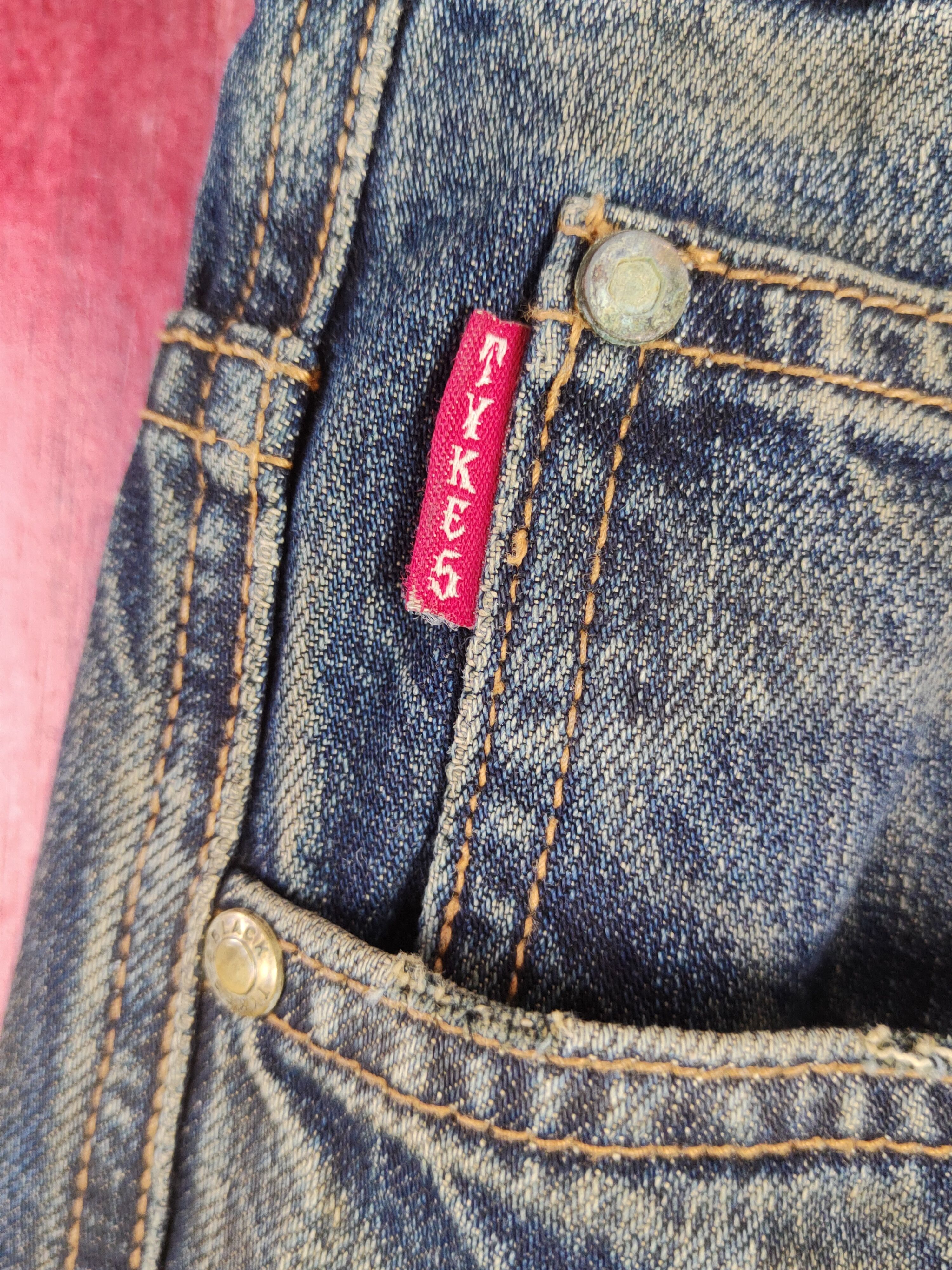 Japanese Brand Tykes Dark Blue Faded Distressed Ripped Jeans #S2141 Size US 32 / EU 48 - 4 Thumbnail
