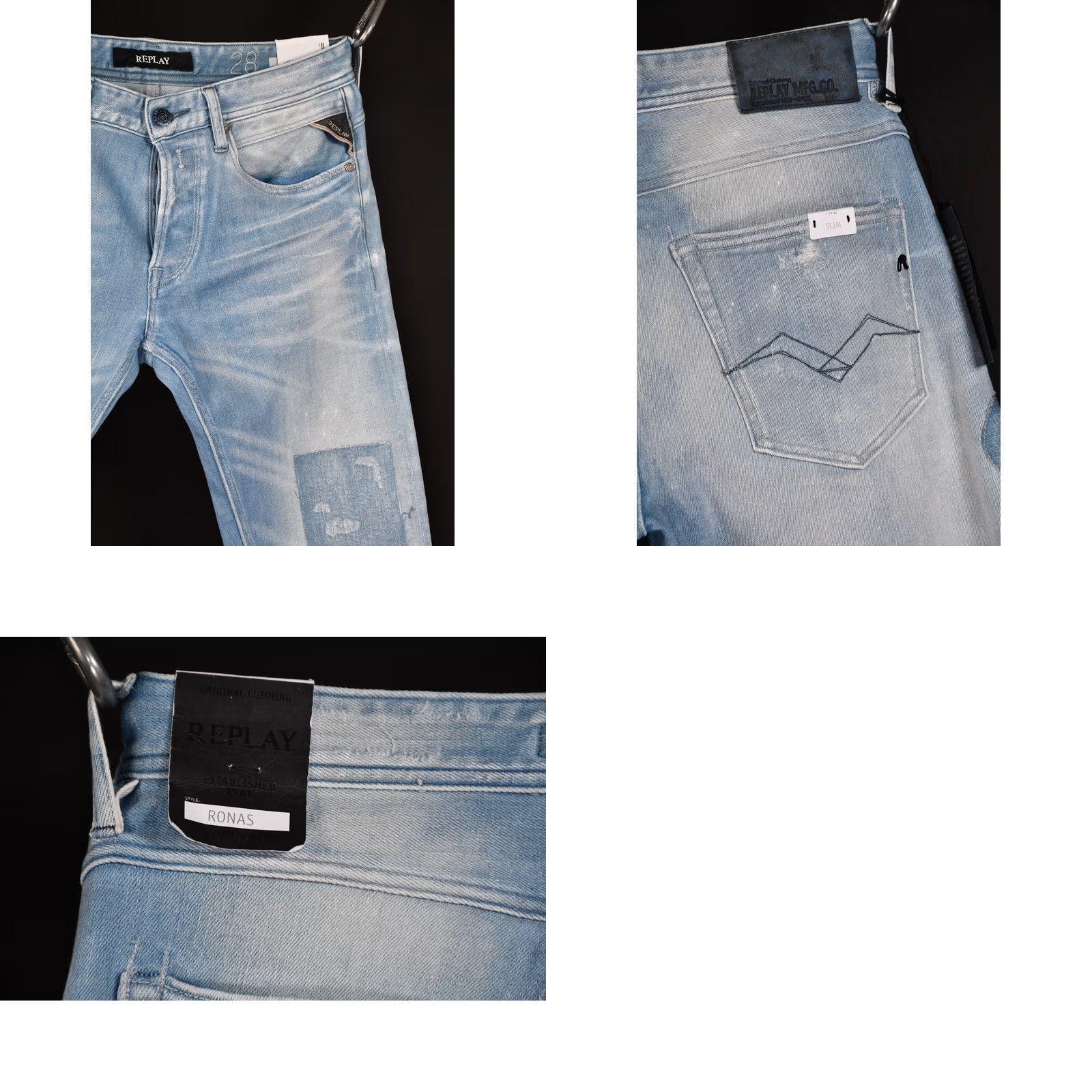 Replay Replay Ronas Greencast Power Stretch Denim Distressed Men's Jeans W28 L34 Slim Skinny Size US 28 / EU 44 - 8 Thumbnail