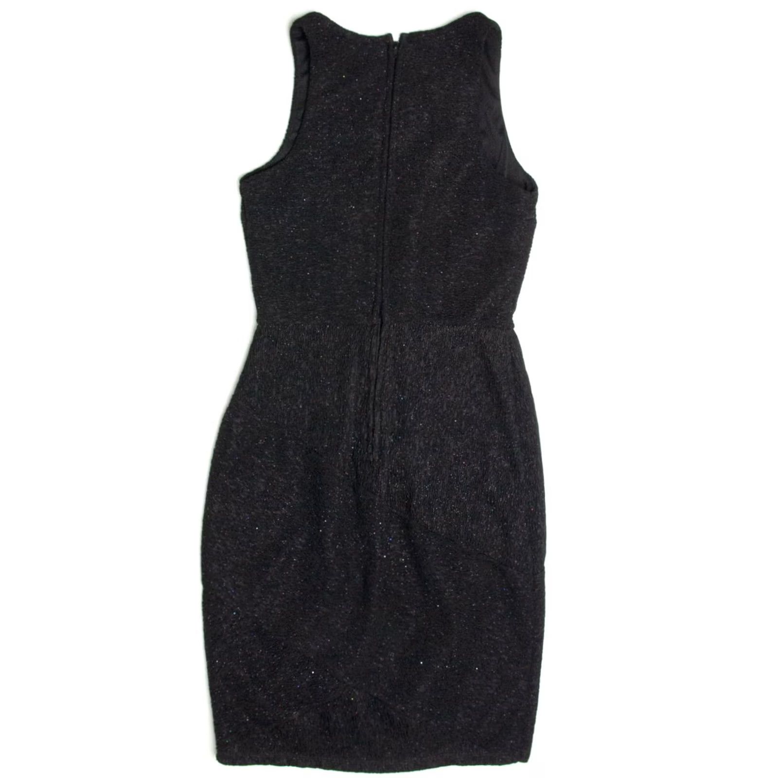 Vintage VINTAGE Trixxi Black Small Jeweled Collar Crinkle Party Dress Womens Size S / US 4 / IT 40 - 2 Thumbnail