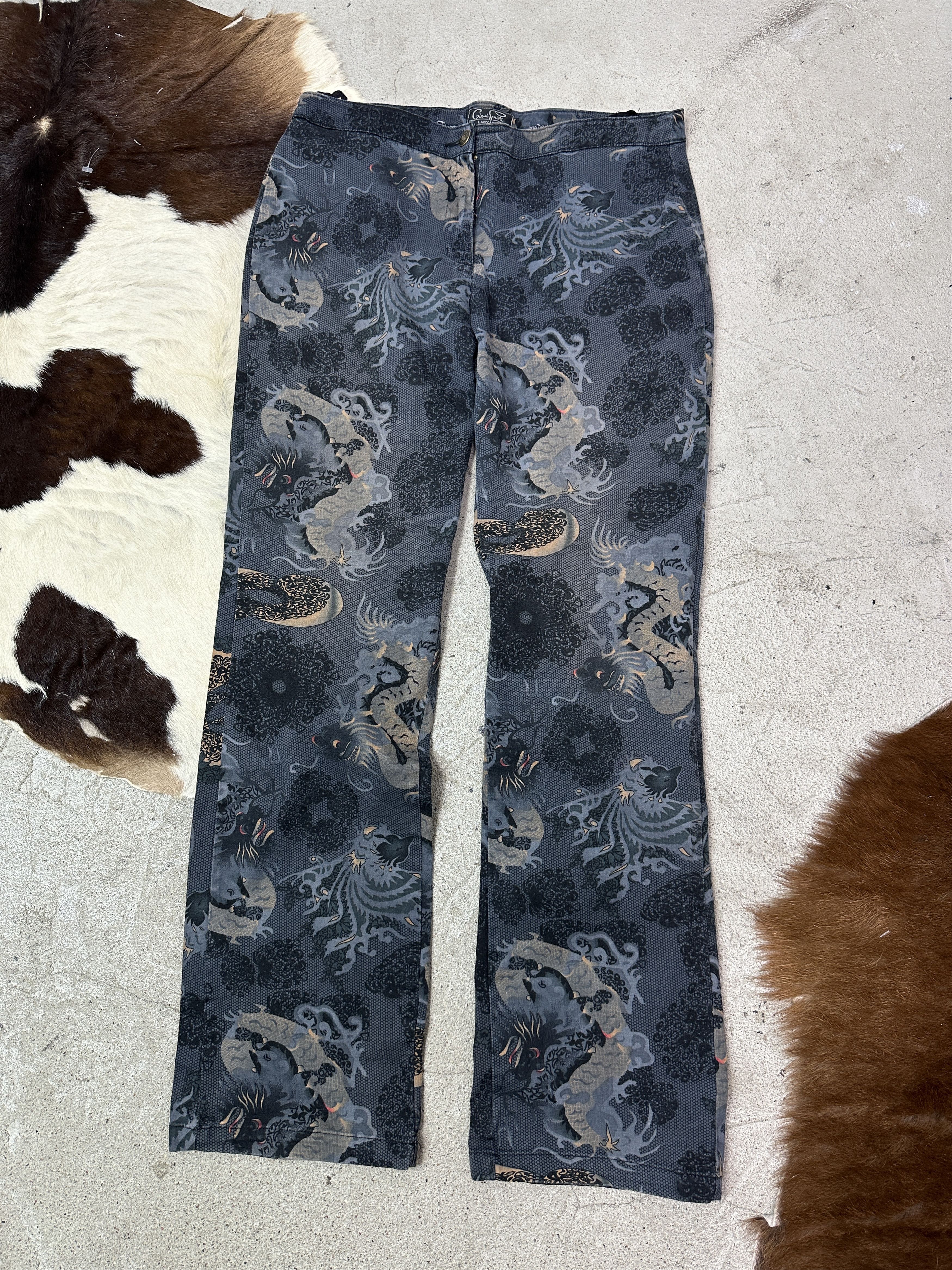 Vintage Vintage Streetwear Dragon Tiger Fullprint Jeans Y2K Size 38" / US 16 / IT 52 - 2 Thumbnail