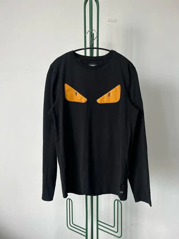 Fendi Fendi Black Long Sleeve Shirt with Monster Print 0089 Size US S / EU 44-46 / 1 - 1 Thumbnail