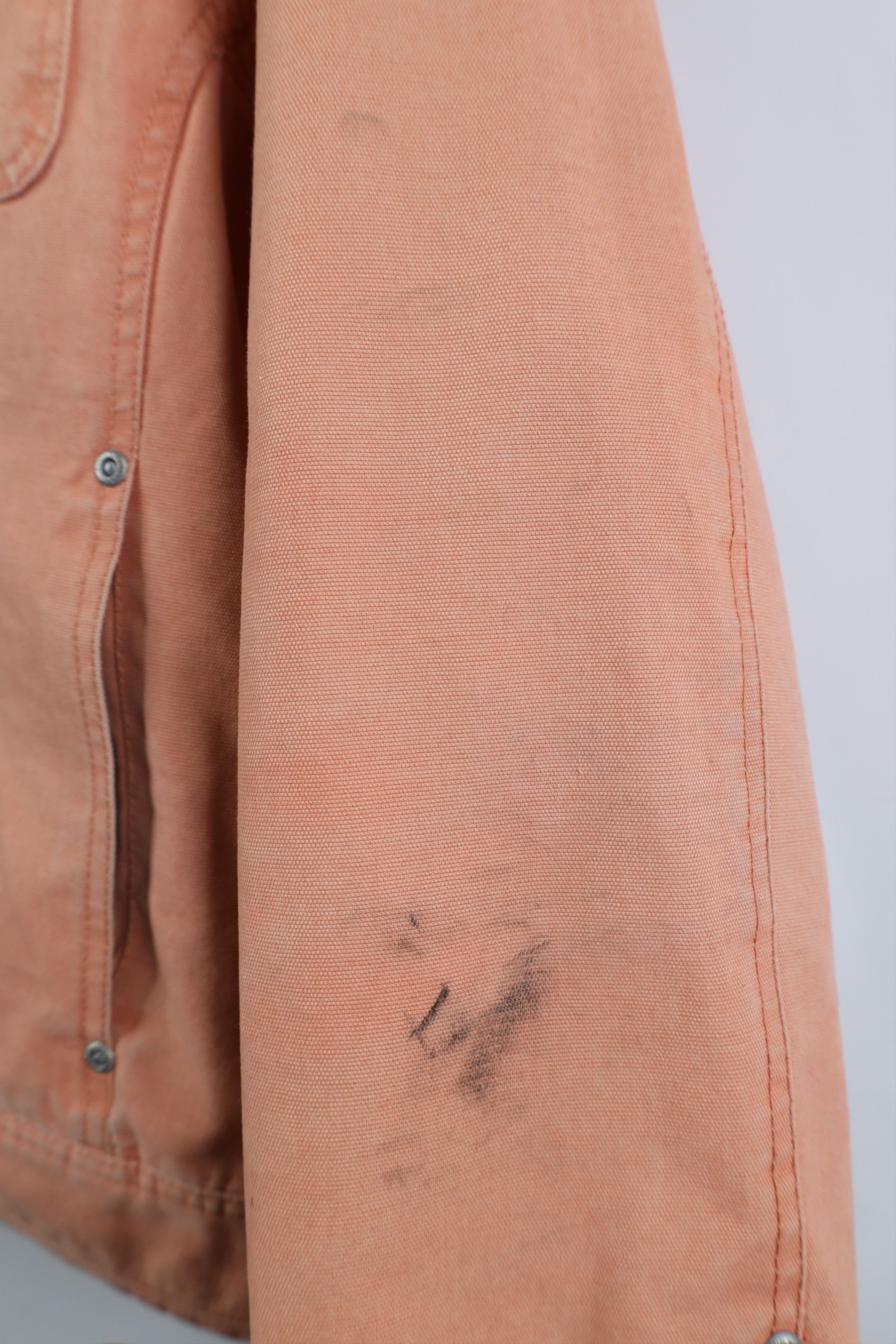 Vintage Vintage Y2K Streetwear Canvas Trucker Jacket Salmon Pink Size L / US 10 / IT 46 - 8 Thumbnail
