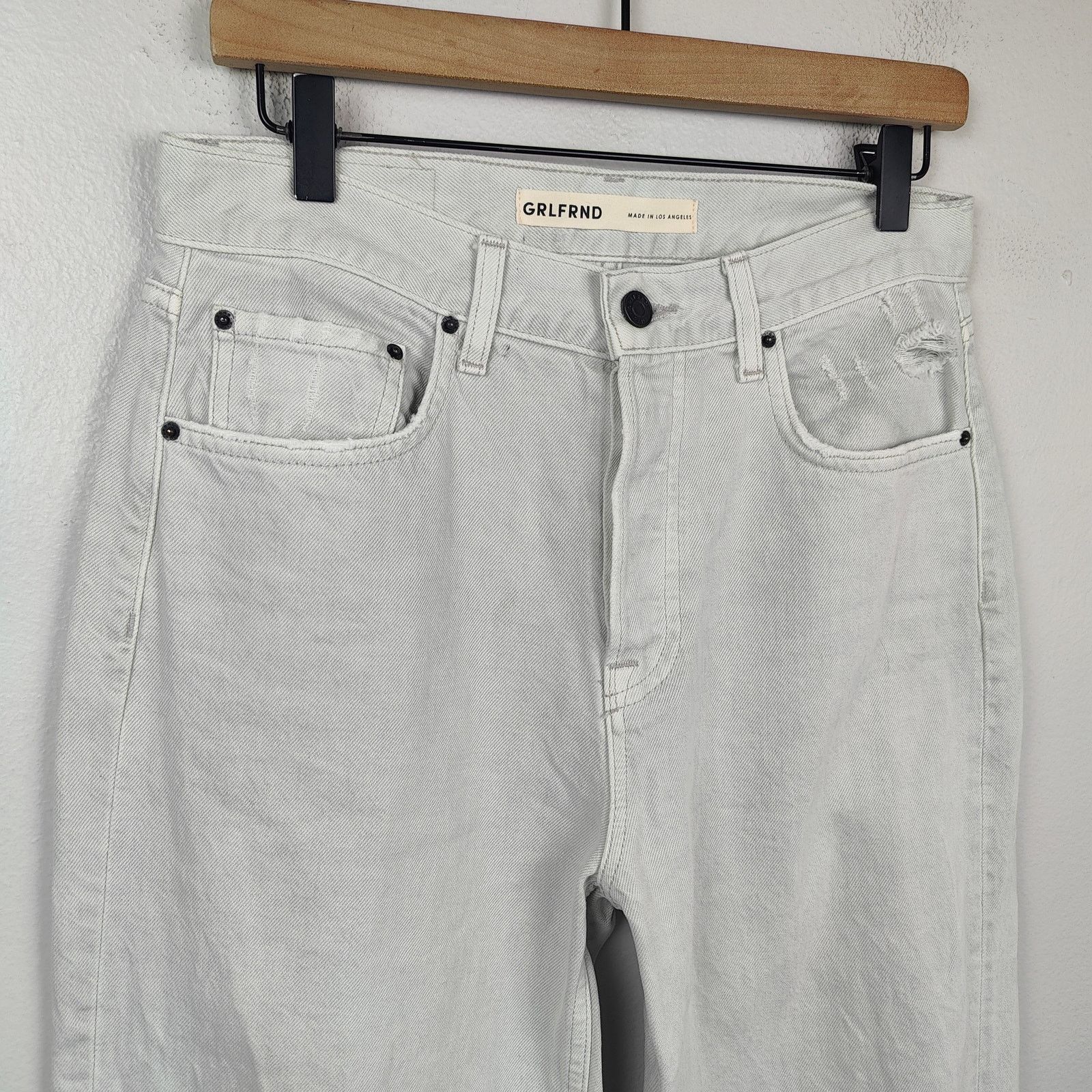 GRLFRND Grlfrnd Baggy Jeans Womens 25 Light Mojave Wash Knee RIps Size 25" / US 0 / IT 36 - 2 Thumbnail