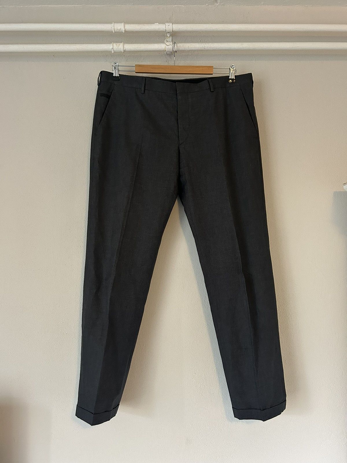 Prada Grey Cotton Pants Size US 38 / EU 54 - 2 Thumbnail