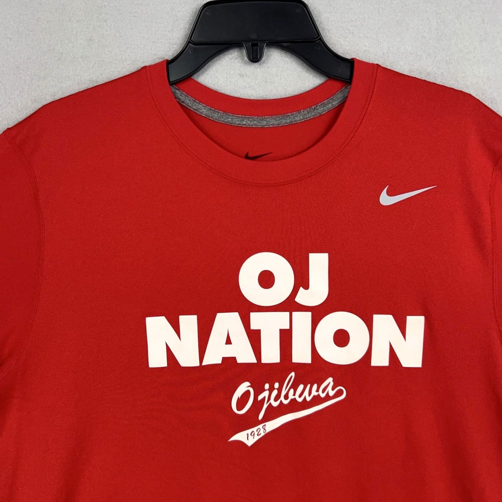 Nike Nike Shirt Mens XL Red OJ Nation Ojibwa Camp Dri-FIT Athletic Graphic Tee Sports Size US XL / EU 56 / 4 - 2 Thumbnail