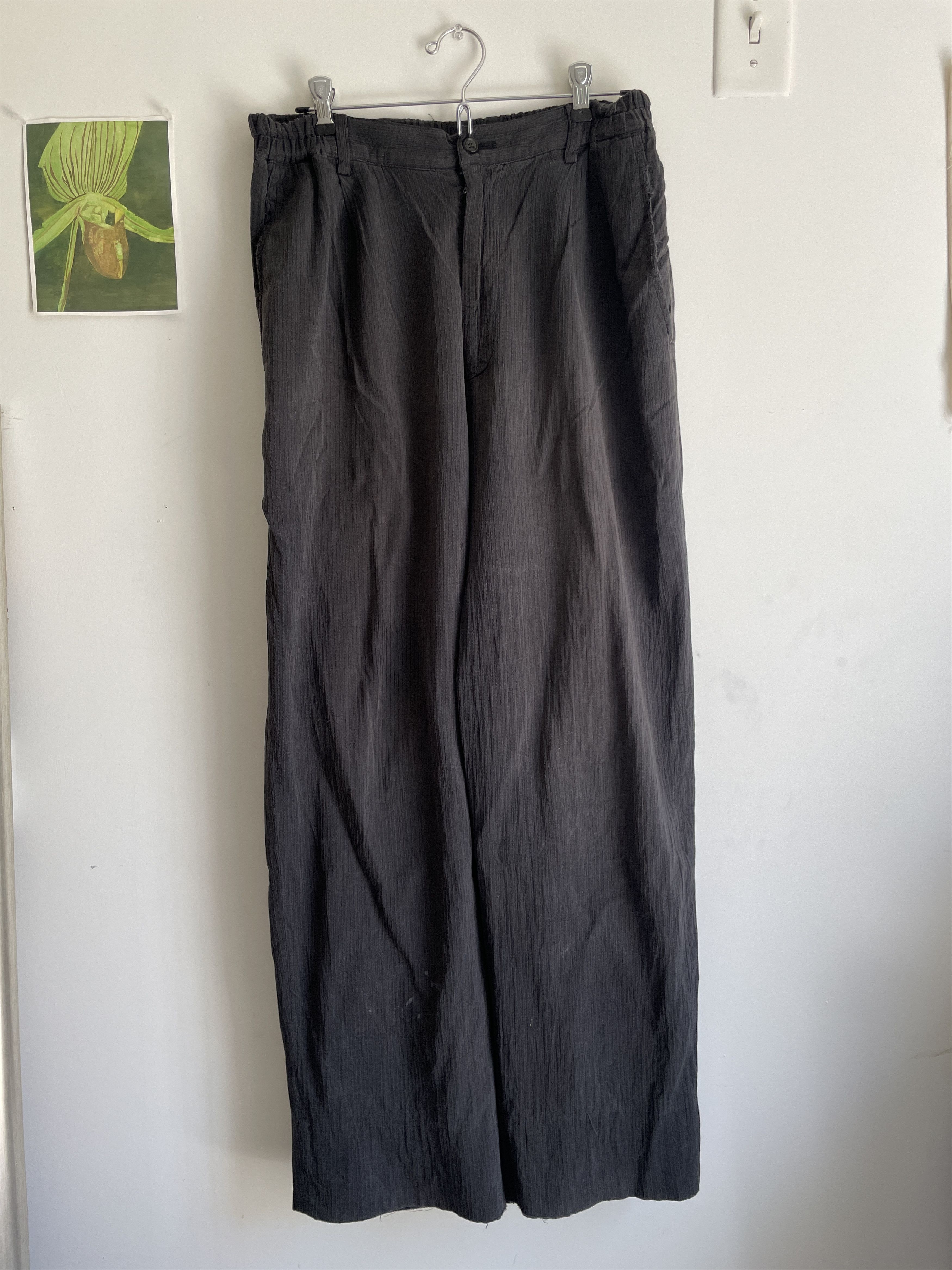 Archive 90's Issey Miyake Black Grey Wide Leg Pants