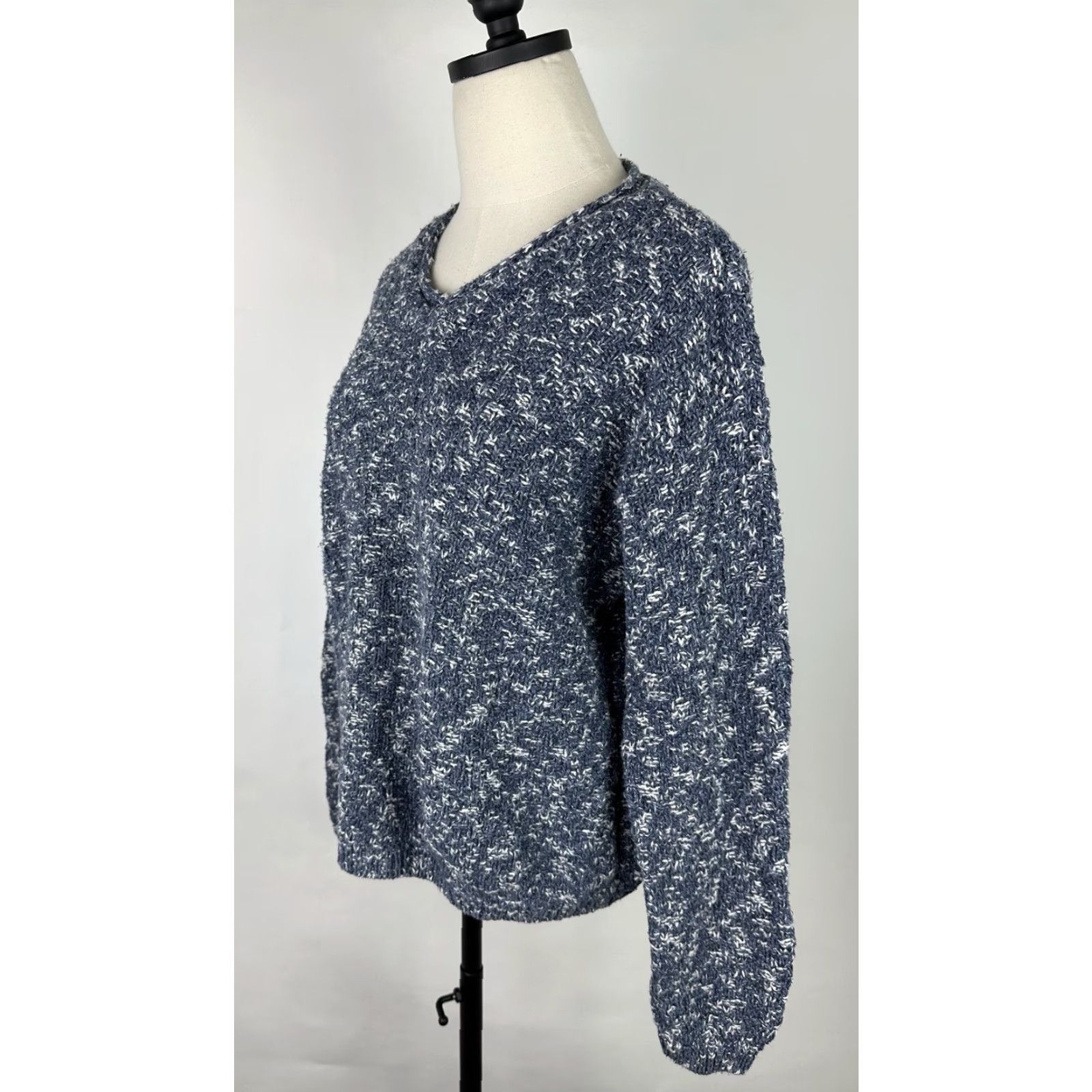 Vintage VINTAGE ALPS Sweater WOMENS L Pullover Knit 90s Chunky Cotton Blend Blue HOLE Decade/Theme: 90s Bohemian Grunge Ski Casual Womens Size L / US 10 / IT 46 - 6 Thumbnail