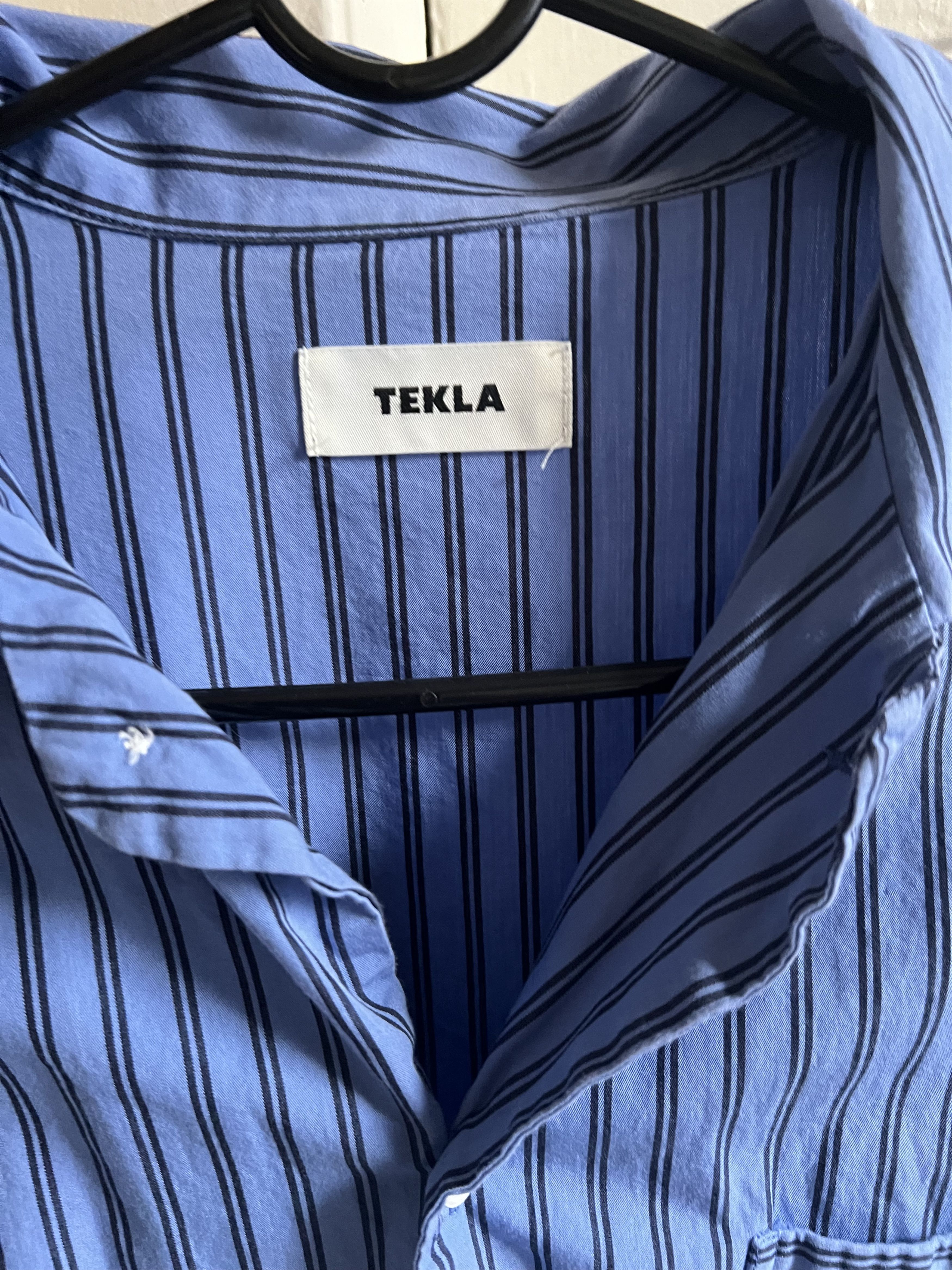 Tekla TEKLA Cotton Boro Stripe Poplin LS button down pajama shirt Size M / US 6-8 / IT 42-44 - 4 Thumbnail