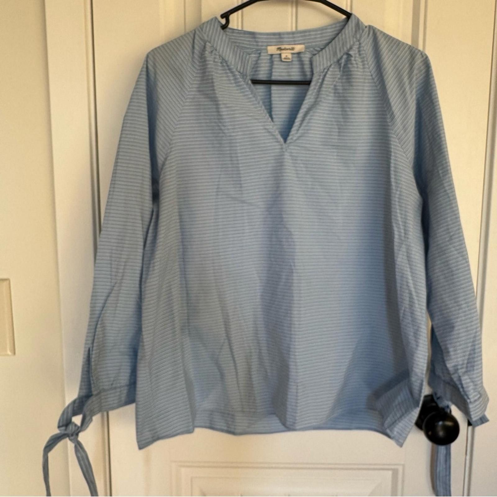 Madewell Madewell Sky Blue and White Striped Top Size M / US 6-8 / IT 42-44 - 1 Thumbnail