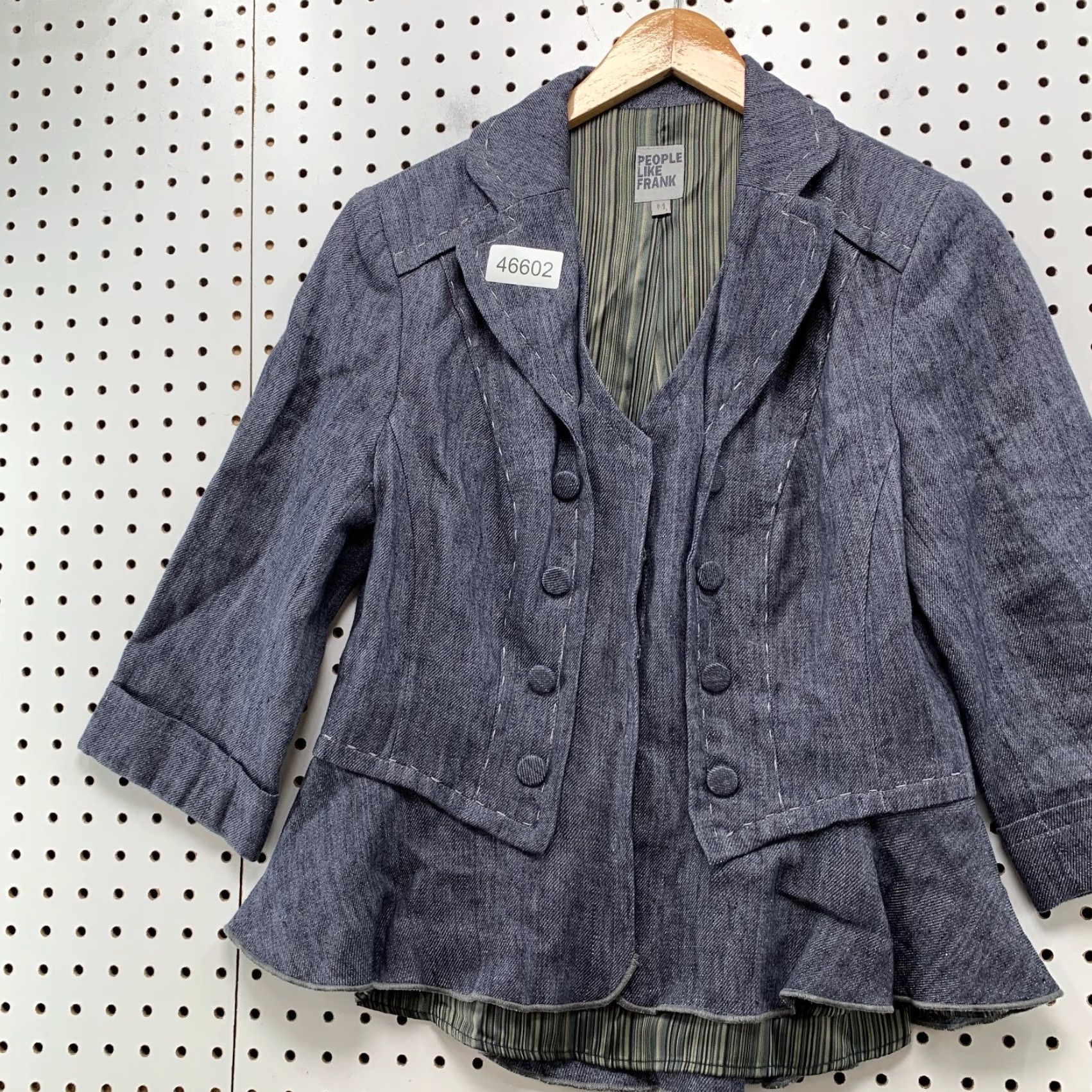 Anthropologie VINTAGE Anthropologie People Like Frank Linen Blazer Womens M Blue 3/4 Sleeve Shirt Blazer Womens Medium Blue 3/4 Sleeve Size M / US 6-8 / IT 42-44 - 4 Thumbnail