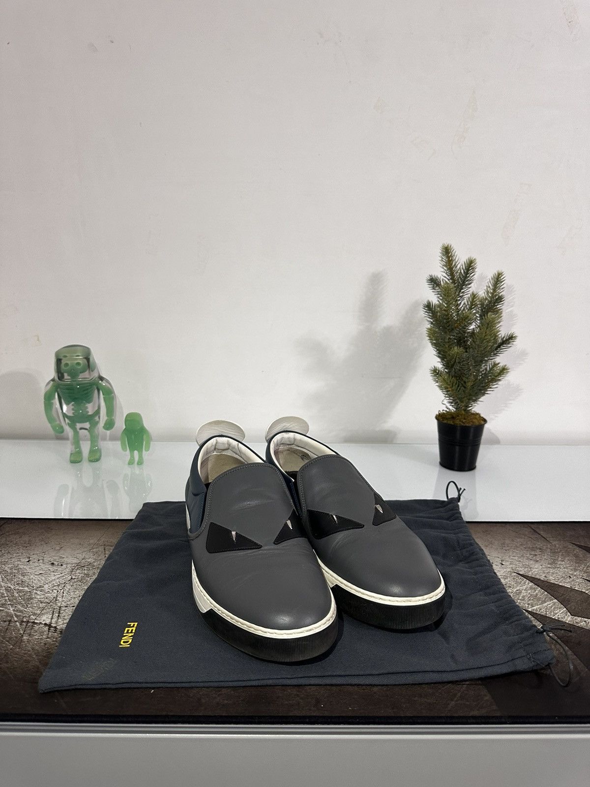 Fendi Grey Monster Sneakers Size US 11.5 / EU 44-45 - 1 Thumbnail