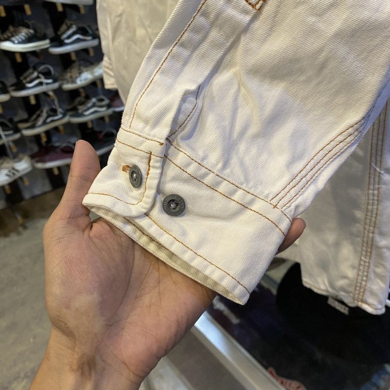 Vintage VTG 90s Lucky Strike denim shirt for bloodshoji Size US L / EU 52-54 / 3 - 8 Thumbnail