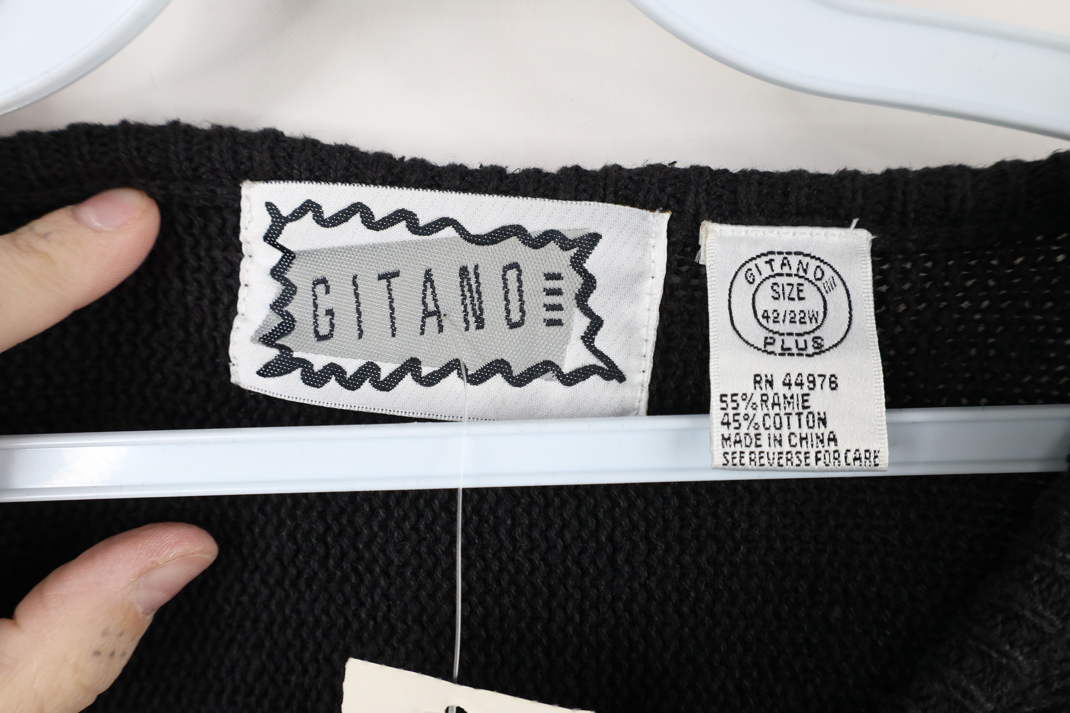 Vintage Deadstock Vintage 90s Streetwear Sequin Knit Sweater Black Size 3XL / US 20-22 - 9 Thumbnail