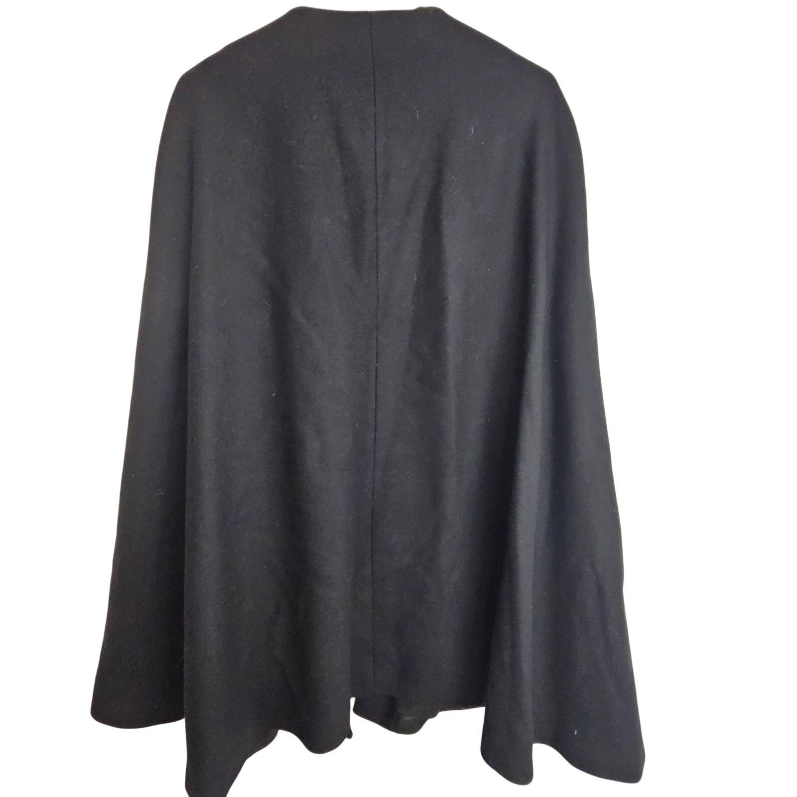 Zara ZARA Manteco Wool Cape Poncho Coat Women XS Black Size XS / US 0-2 / IT 36-38 - 8 Thumbnail