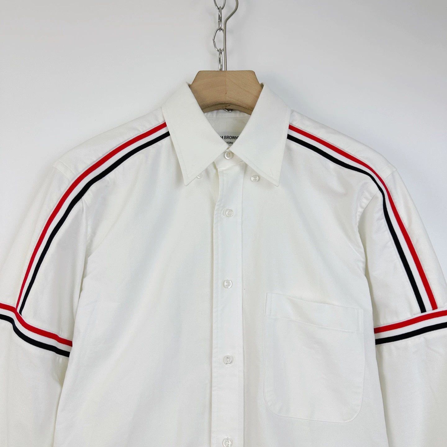 Thom Browne Thom Browne/TB Double Sleeve Three-Stripe Shirt Size US M / EU 48-50 / 2 - 1 Thumbnail