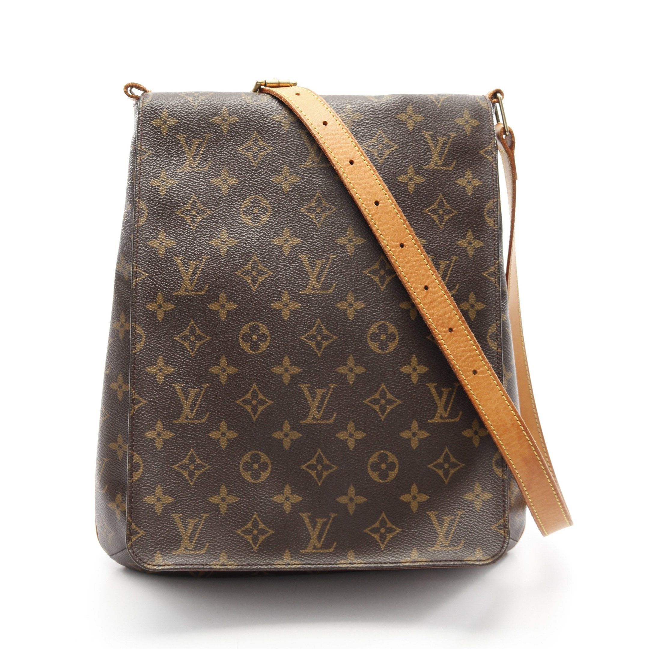Louis Vuitton Musette Monogram Shoulder Bag Leather Brown