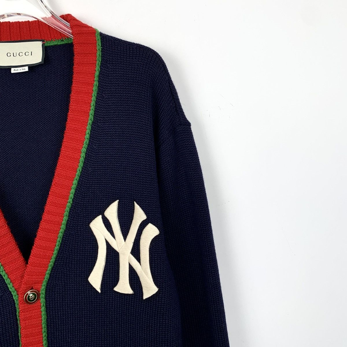 Gucci Gucci Dark Blue V-neck Wool Long Sleeve Knit Cardigan K26WX Size XL / US 12-14 / IT 48-50 - 3 Thumbnail