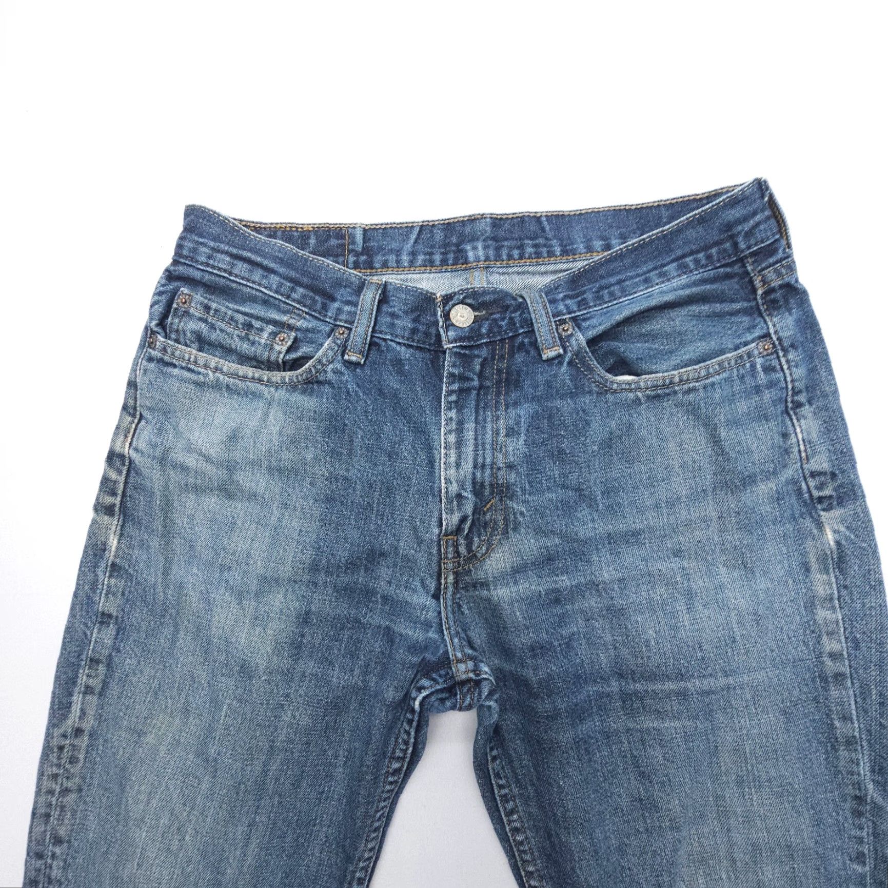 Levi's VINTAGE Levi's 514 Slim Straight Jeans Mens 32 x 32 Dark Blue Distressed 100% Cotton (Regular Size) Mens Size US 32 / EU 48 - 4 Thumbnail
