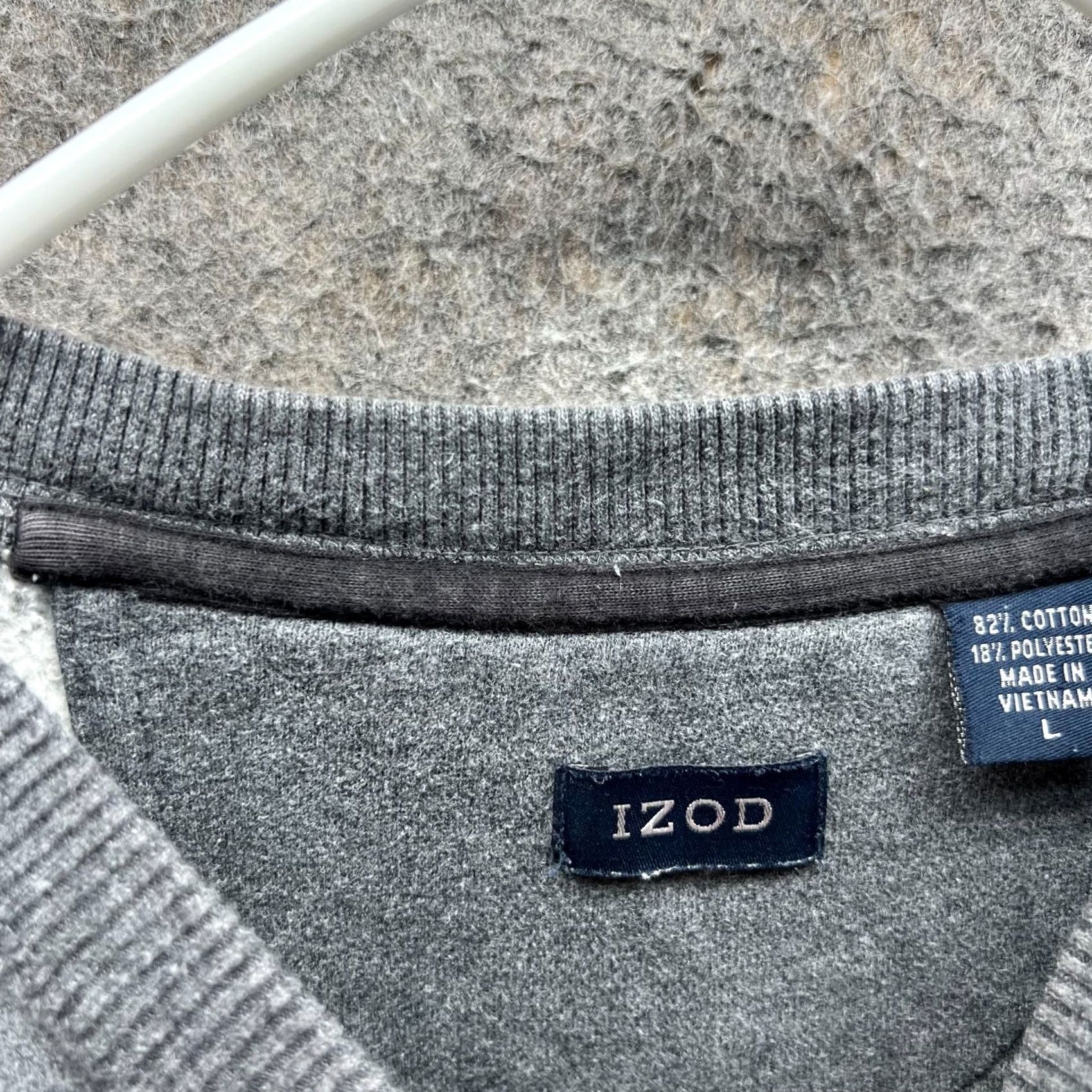 Izod IZOD Sweater Men Large Adult Gray Crewneck Pullover Fleece Casual Cotton vtg Size US L / EU 52-54 / 3 - 7 Thumbnail