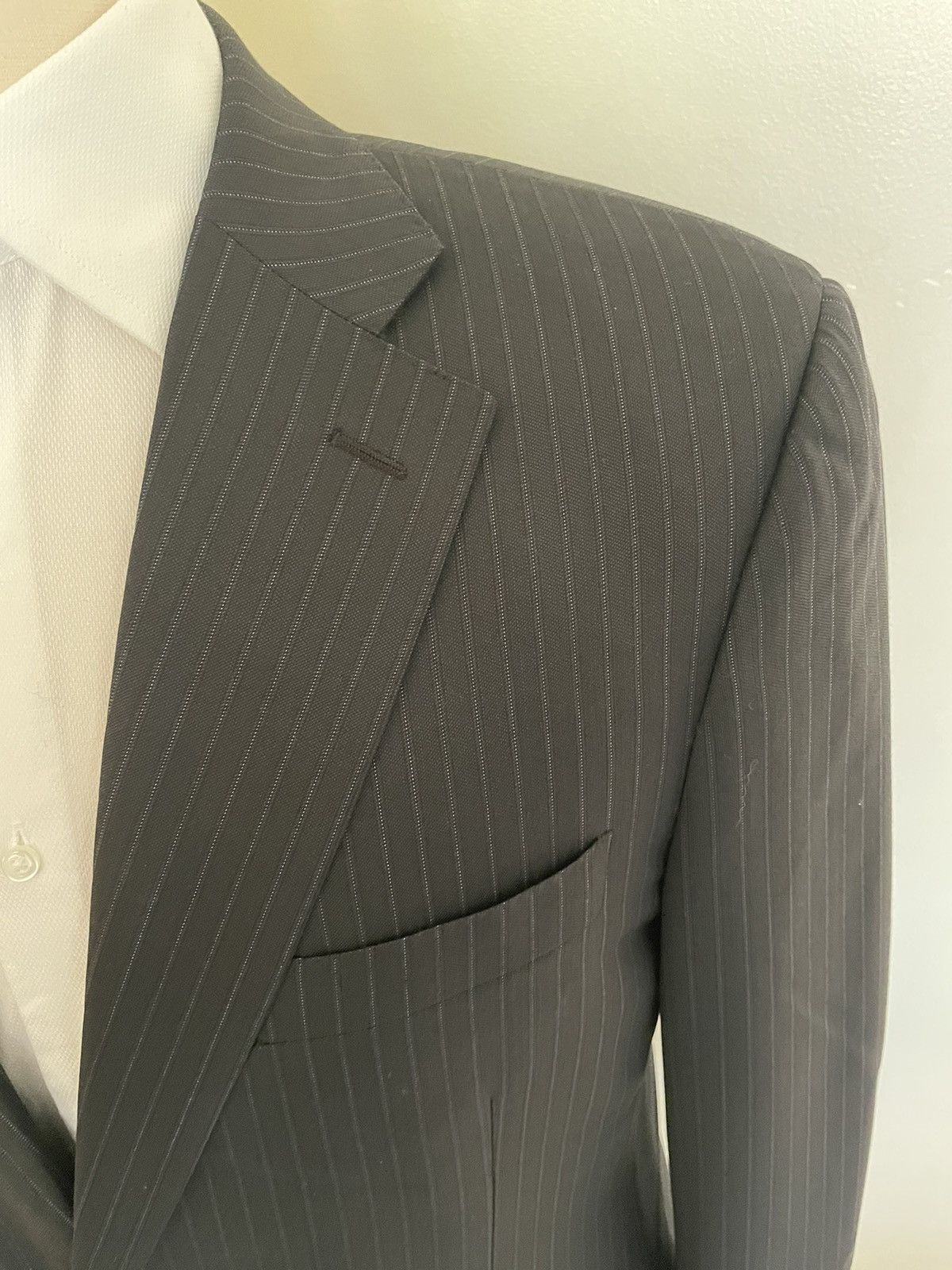 Canali Striped Wool Suit Size 42L - 3 Thumbnail