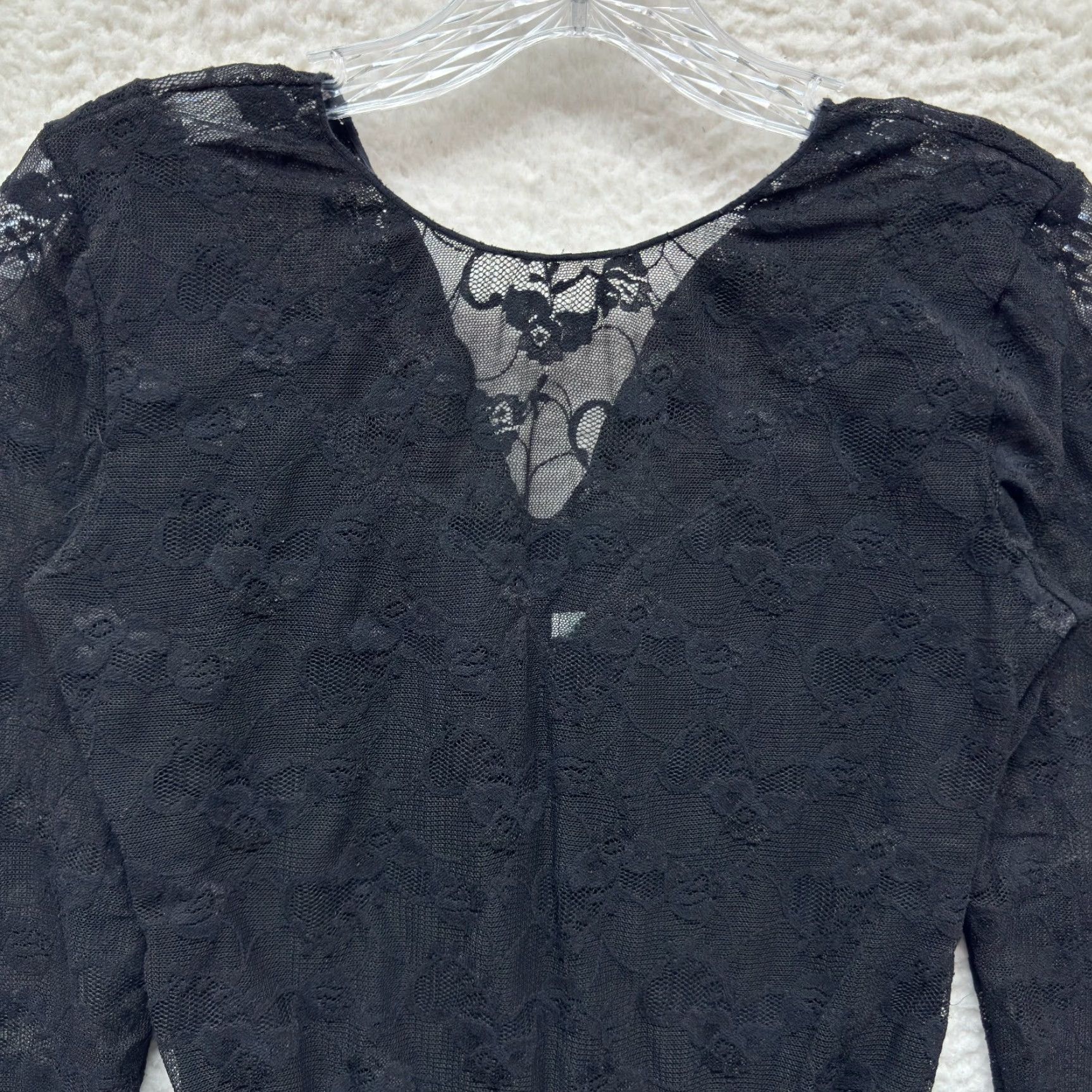 Vintage VINTAGE Lady Lynne Teddy Bodysuit Lingerie M Medium Black Lace Long Sleeve Union Size M / US 6-8 / IT 42-44 - 3 Thumbnail