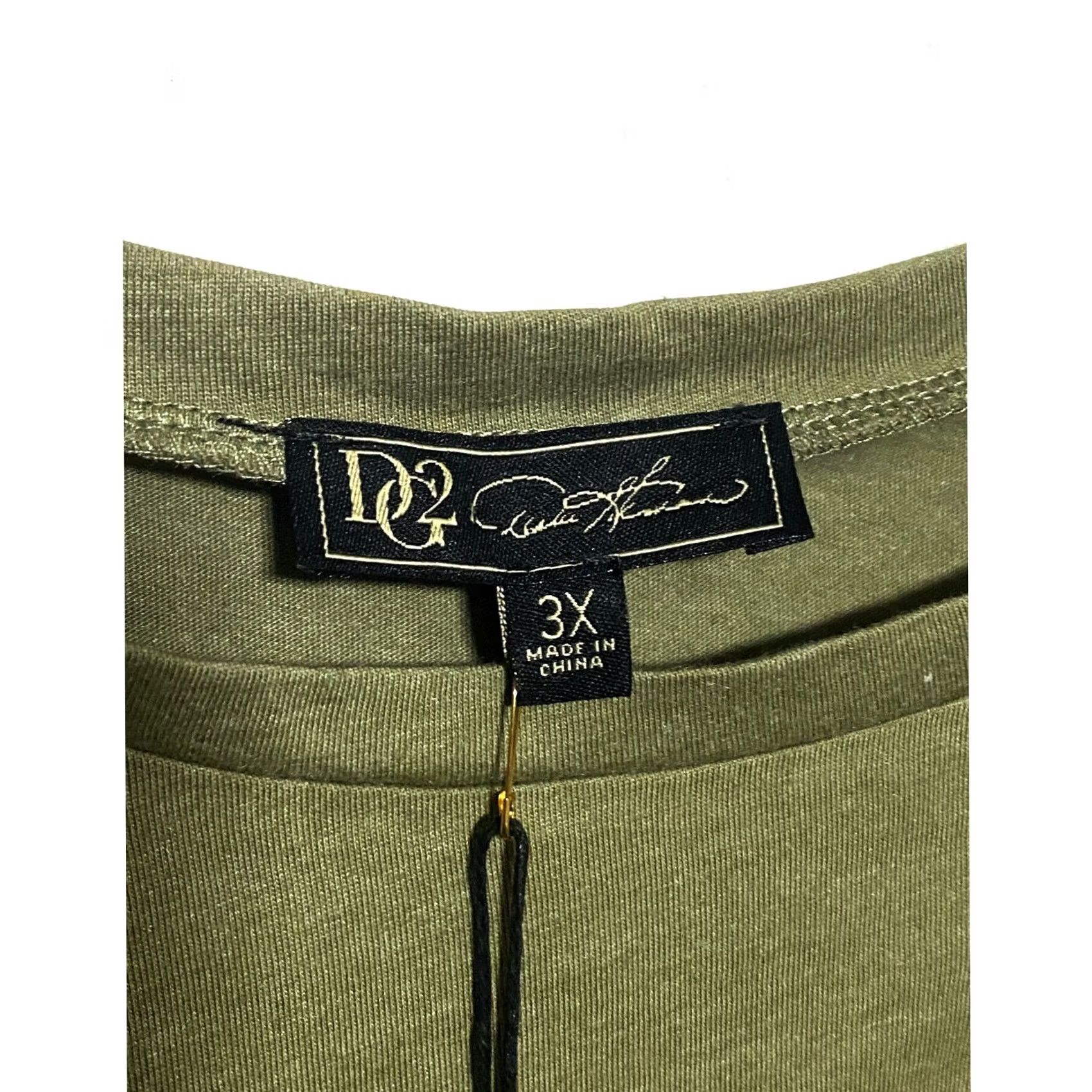 Olive VINTAGE? No. DG2 Diane Gilman DG2 Gold Sequin Olive Green Shirt Blouse Womens Plus 3X NWT Stretch Size XXL / US 16-18 / IT 52-54 - 5 Thumbnail