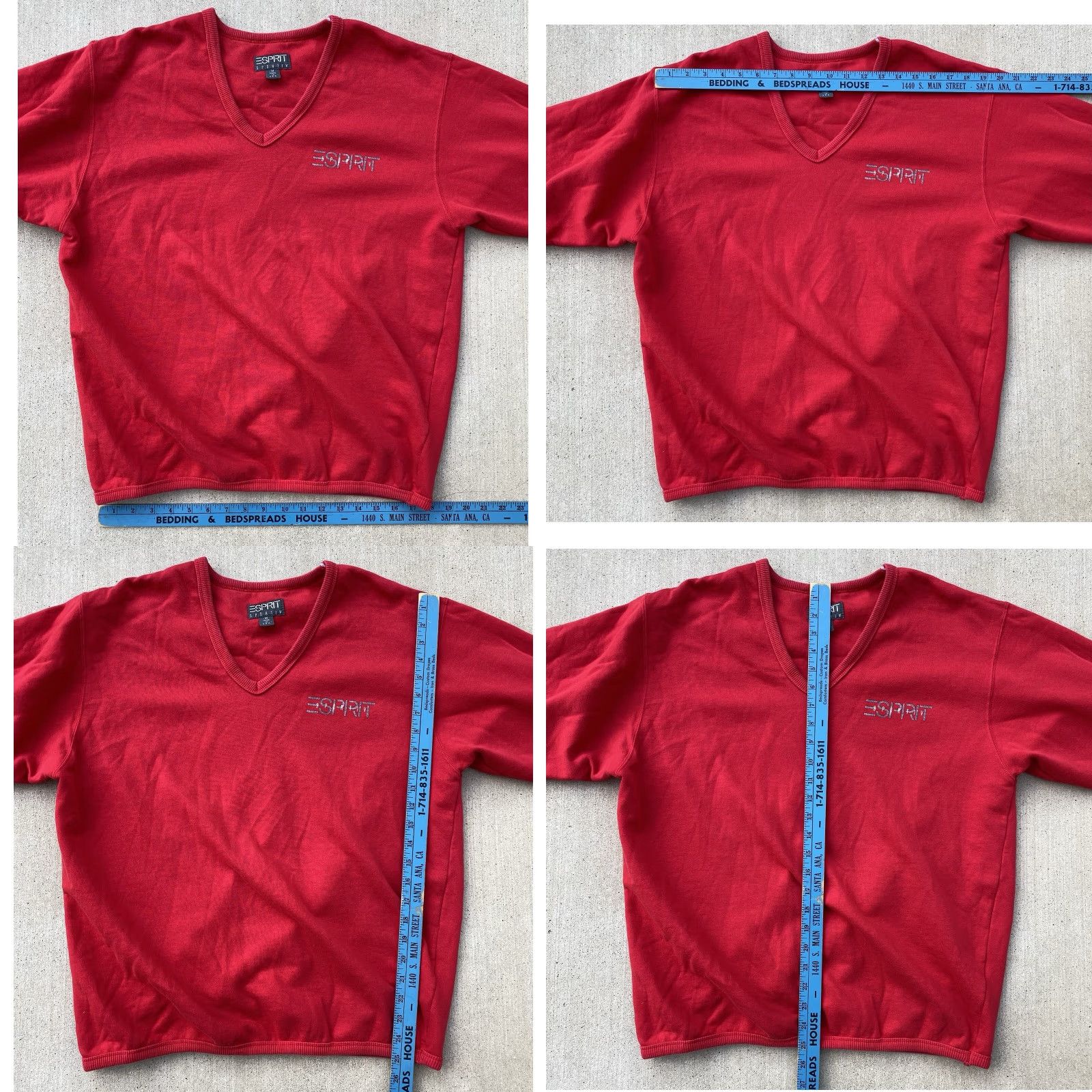 Esprit VINTAGE Esprit Sportiv V Neck Graphic Logo Sweatshirt Sweater Red USA Size M Womens Oversized Pullover Mockup Size M / US 6-8 / IT 42-44 - 11 Thumbnail