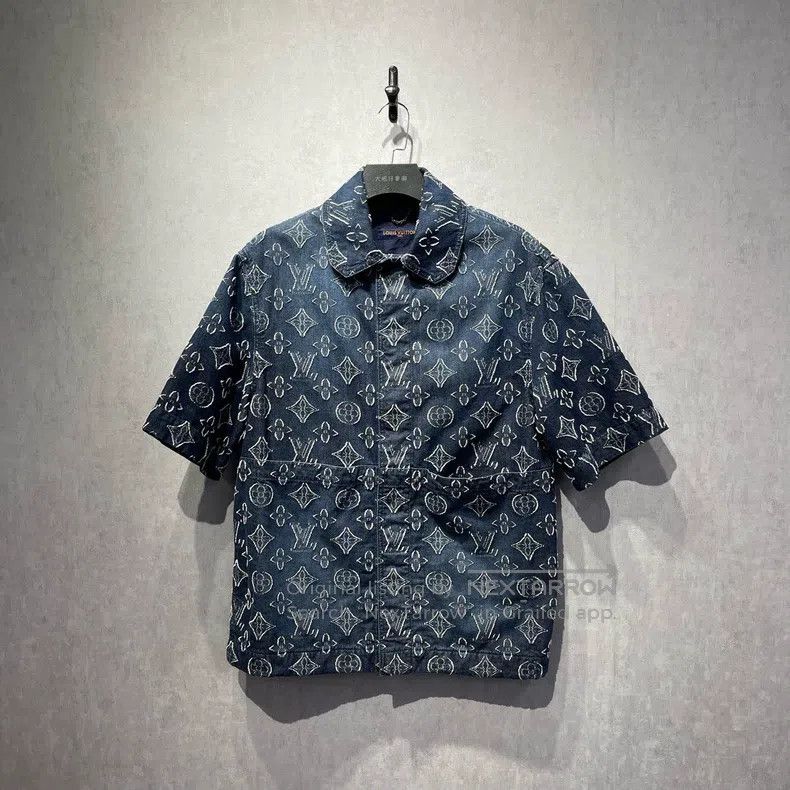 Louis Vuitton Louis Vuitton Full-print denim short-sleeved shirt Size US S / EU 44-46 / 1 - 1 Thumbnail