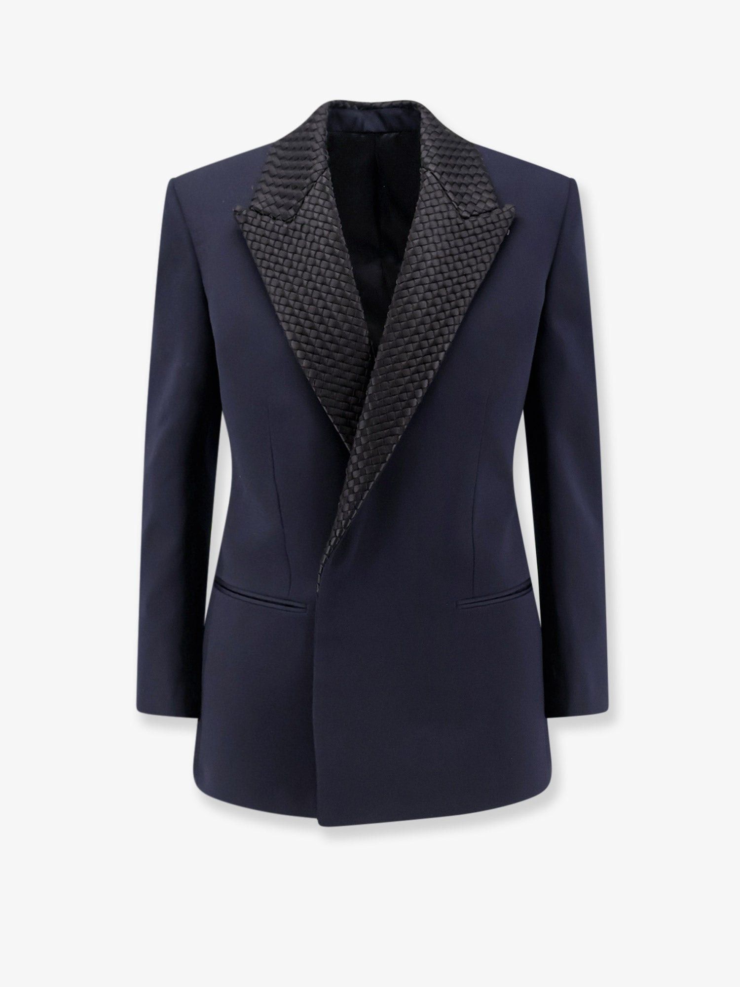 Bottega Veneta Wool Blazer With Intrecciato Detail Size XS / US 0-2 / IT 36-38 - 1 Thumbnail