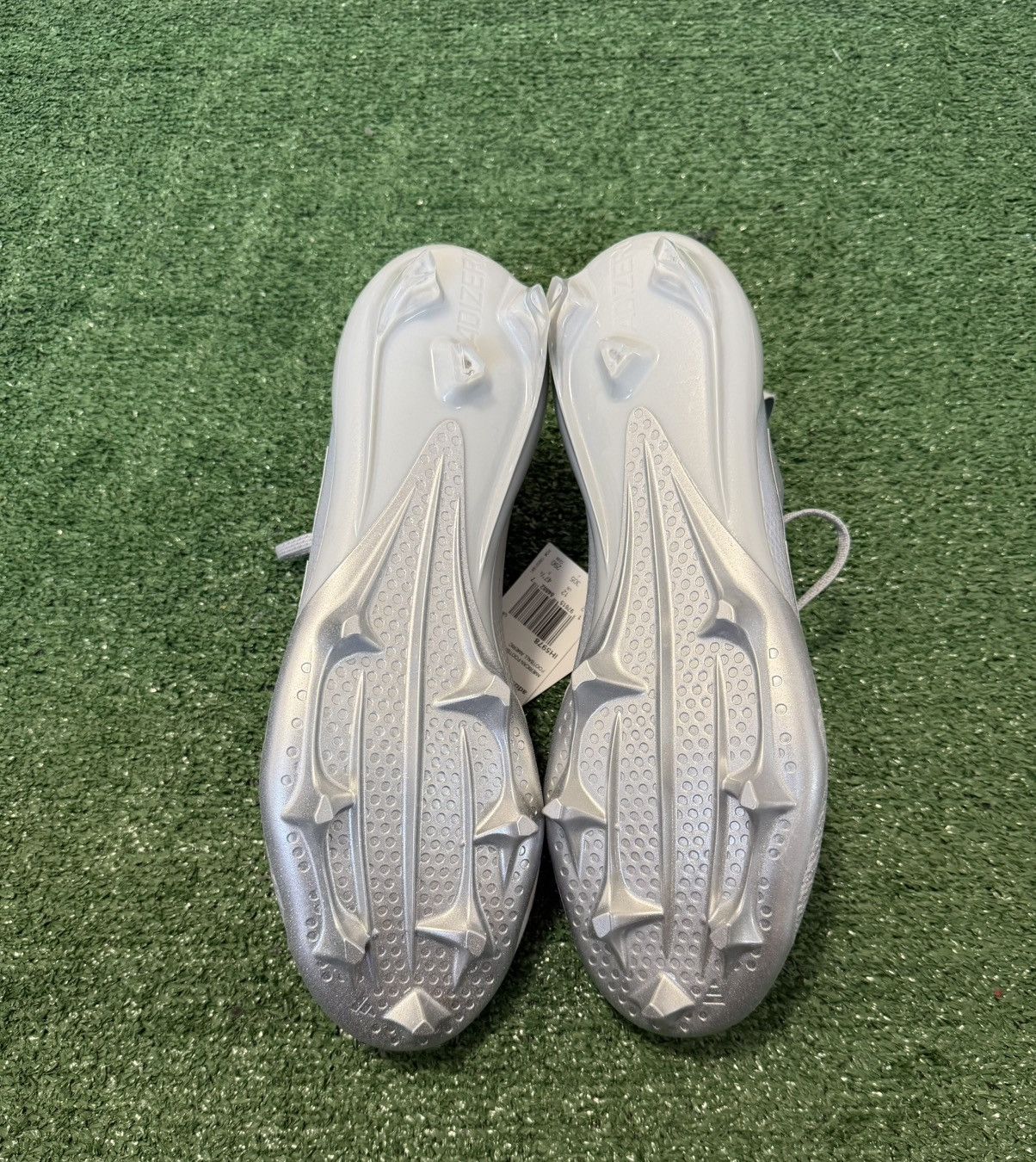 Adidas Adidas Adizero Electric + 2 Silver Metallic Football Cleats Size US 12.5 / EU 45-46 - 6 Thumbnail