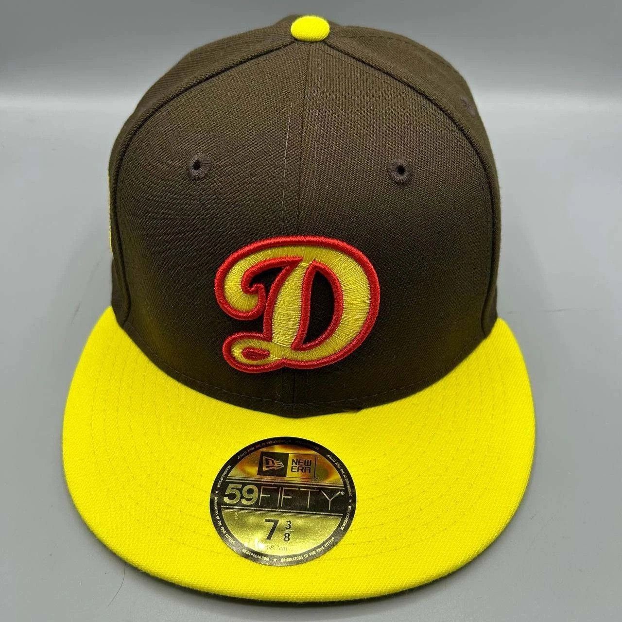 New Era Los Angeles LA Dodgers Hat Men 7 3/8 Brown MLB Fitted Cap Size ONE SIZE - 1 Thumbnail