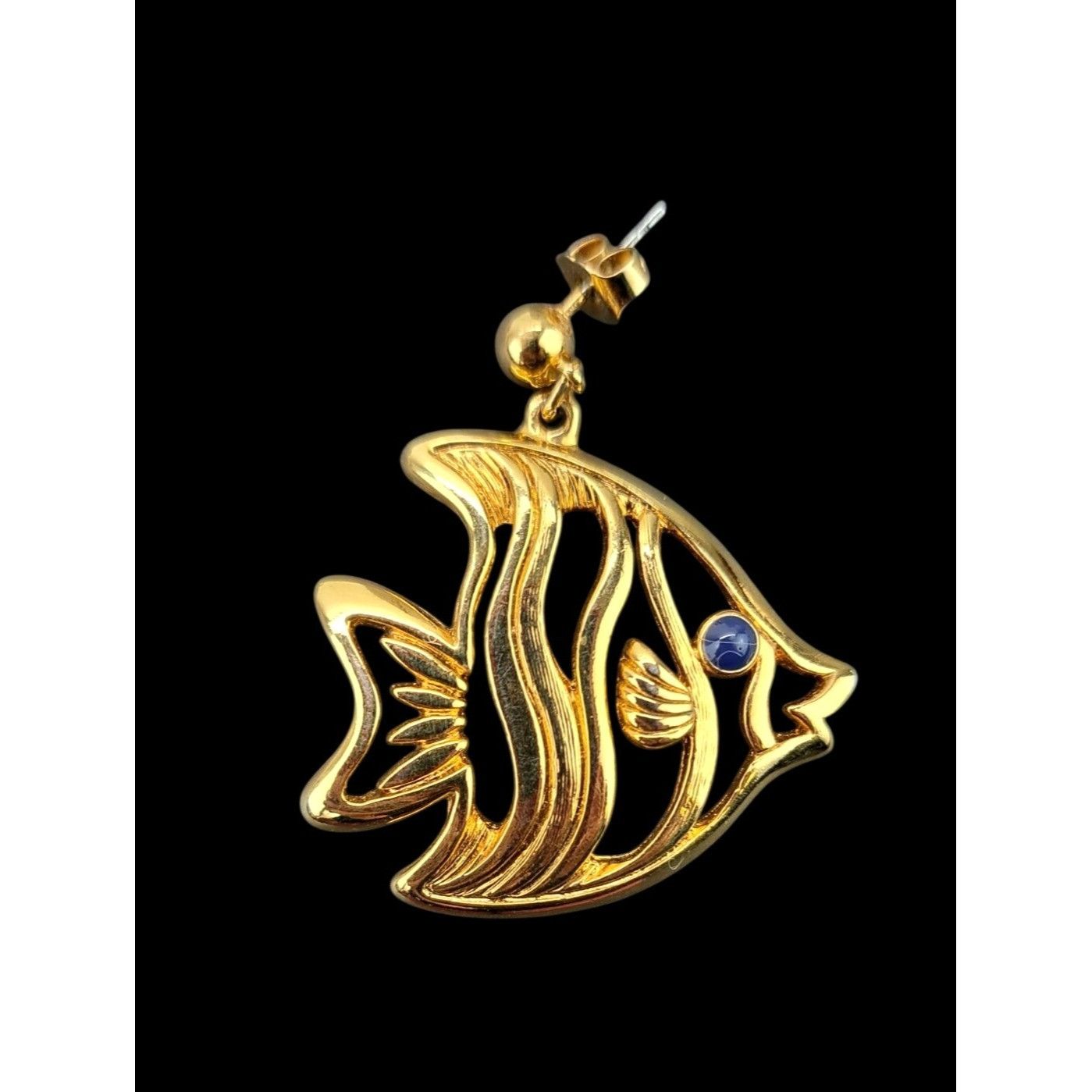 Other Vintage Avon Angel Fish Earrings Pierced Surgical Steel Post Size ONE SIZE - 3 Thumbnail