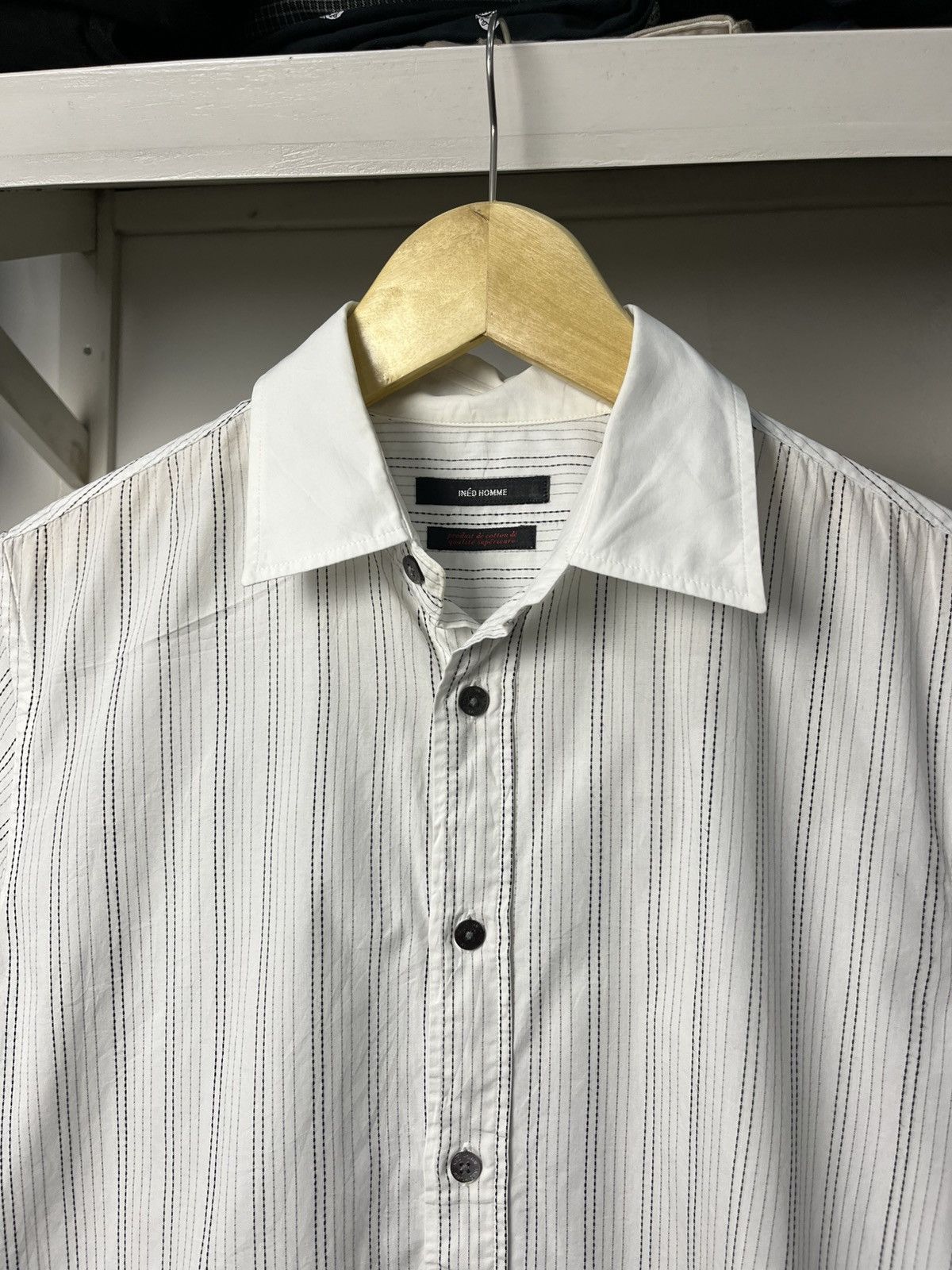Japanese Brand × Y's × Yohji Yamamoto Ined Homme by Yohji Yamamoto stripes shirt Size US M / EU 48-50 / 2 - 3 Thumbnail