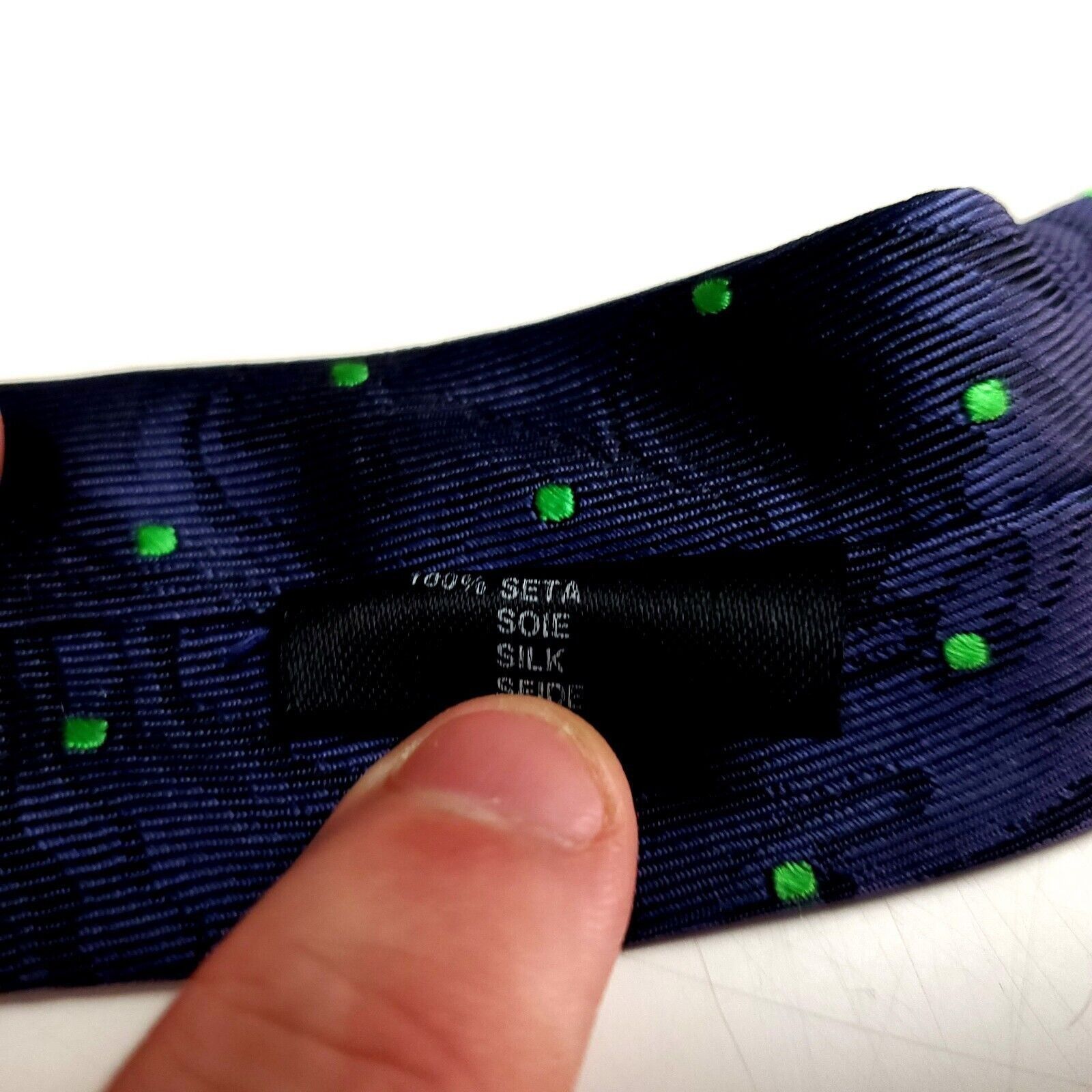 Kenzo Kenzo Blue Silk Tie Woven Short Skinny Dot Oil Slick Italy Size ONE SIZE - 5 Thumbnail