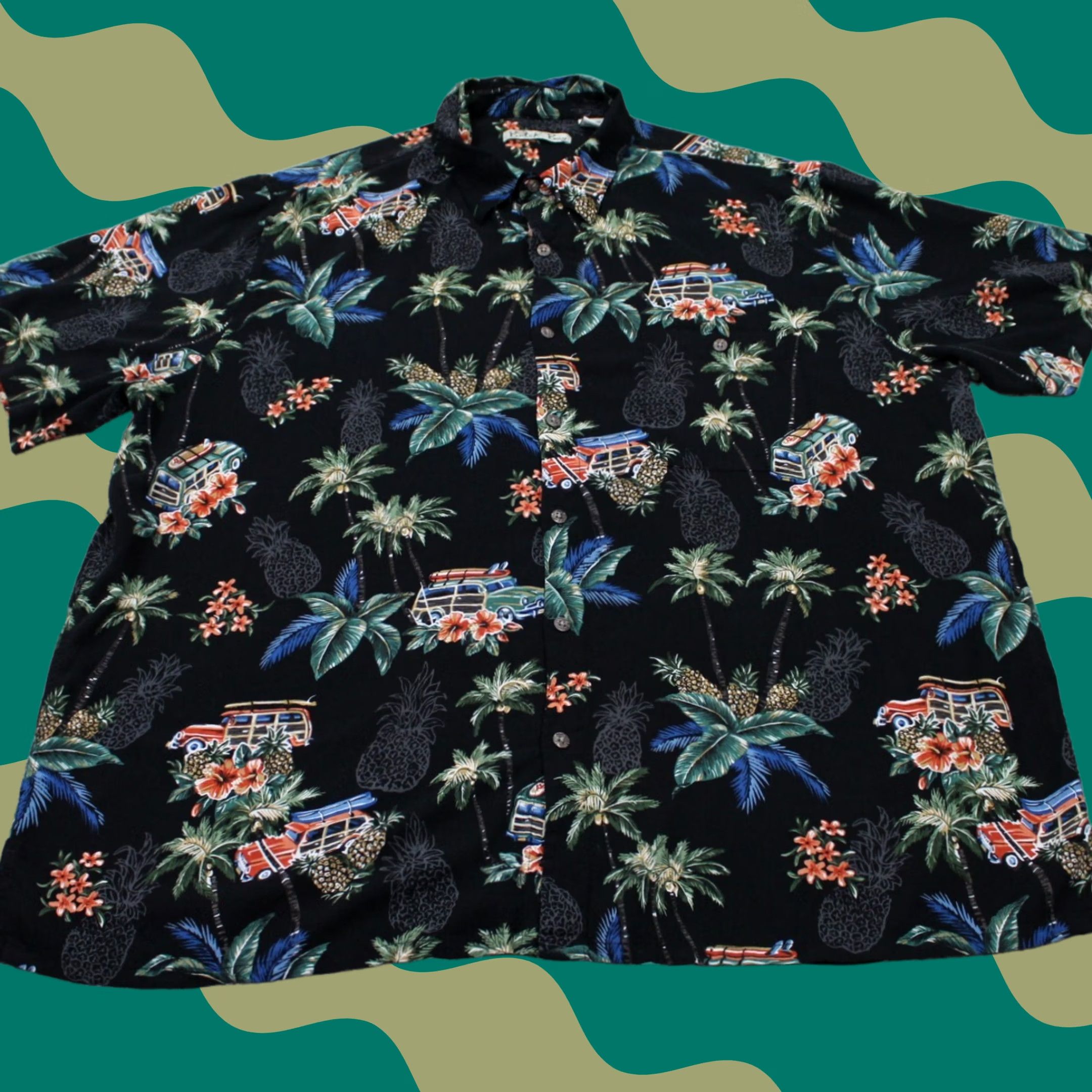 Vintage Batik Bay Hawaiian Shirt Mens 2XL XXL Black Floral Rayon Short Sleeve Button Up Size US XXL / EU 58 / 5 - 1 Thumbnail