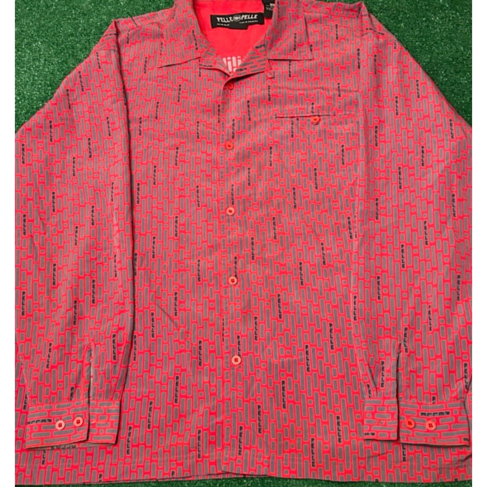 Pelle Pelle VINTAGE Pelle Pelle Marc Buchanan All Over Print Button Up Shirt XXL Red 90s Y2K Retro Hip Hop Grunge Theme Mens Shirt Size US XXL / EU 58 / 5 - 3 Thumbnail
