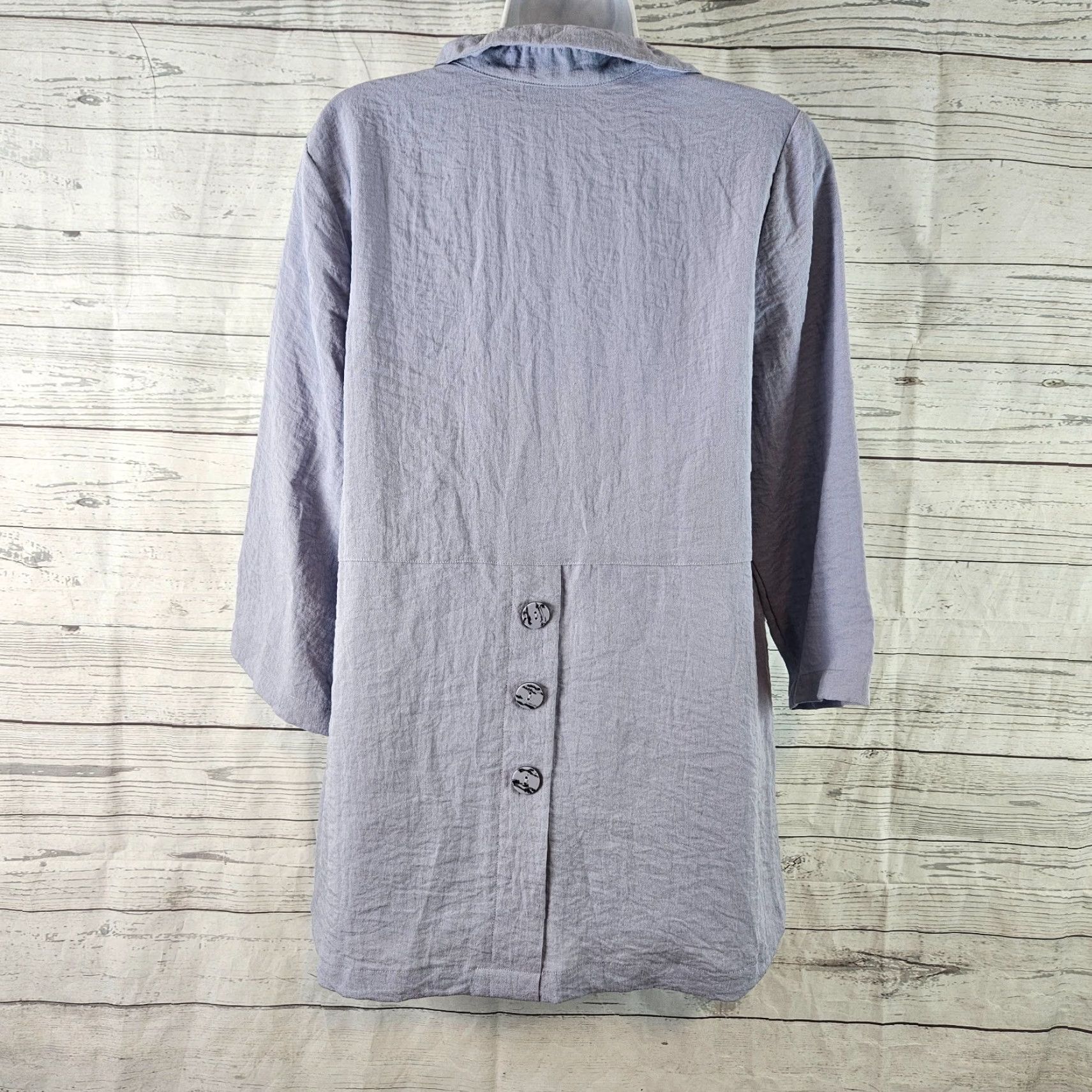 Habitat Habitat Womens Top Shirt Purple 3/4 Sleeve Collar Rayon Blend Size S Size S / US 4 / IT 40 - 3 Thumbnail