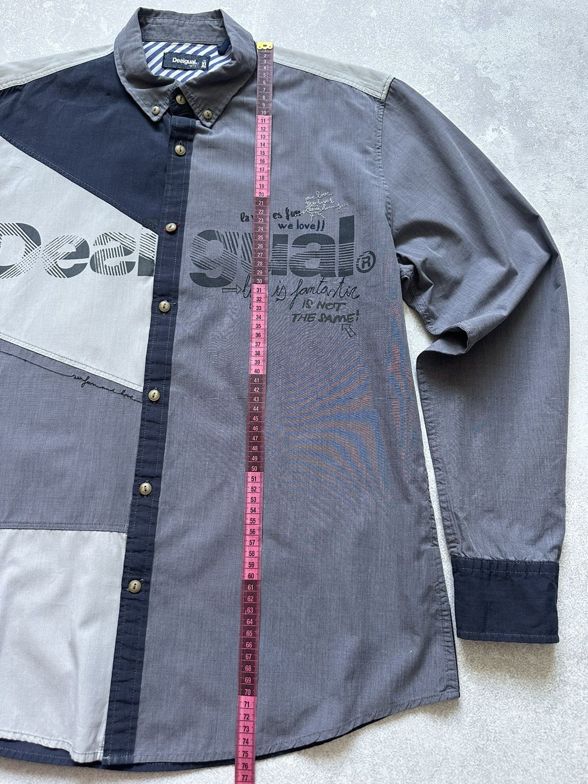 Desigual DESIGUAL Regular Fit Blue Check Plaid Long Sleeve Size XL Size US XL / EU 56 / 4 - 6 Thumbnail