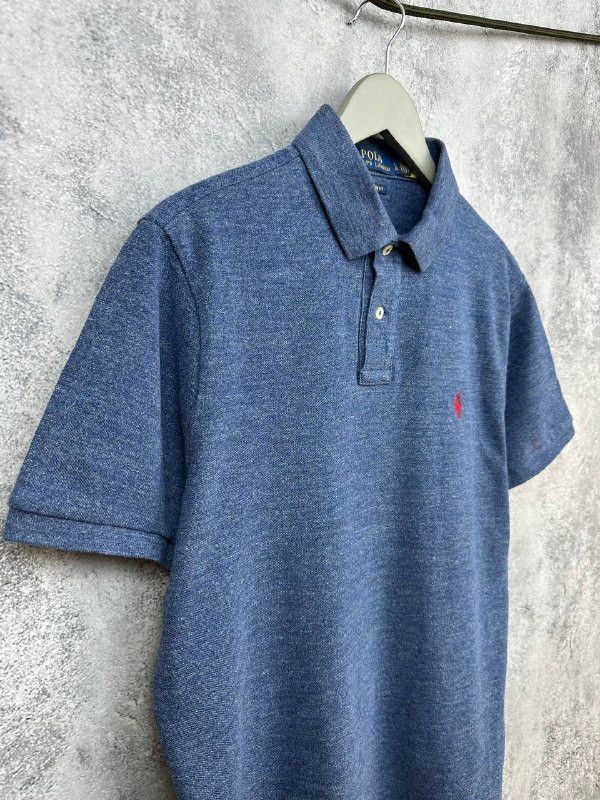 Polo Ralph Lauren Polo Ralph Lauren Polo Shirt Blue Heather Custom Slim Fit SS Size US L / EU 52-54 / 3 - 3 Thumbnail