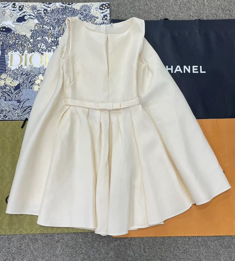 Dior Sleeveless Bow Belt Dress
